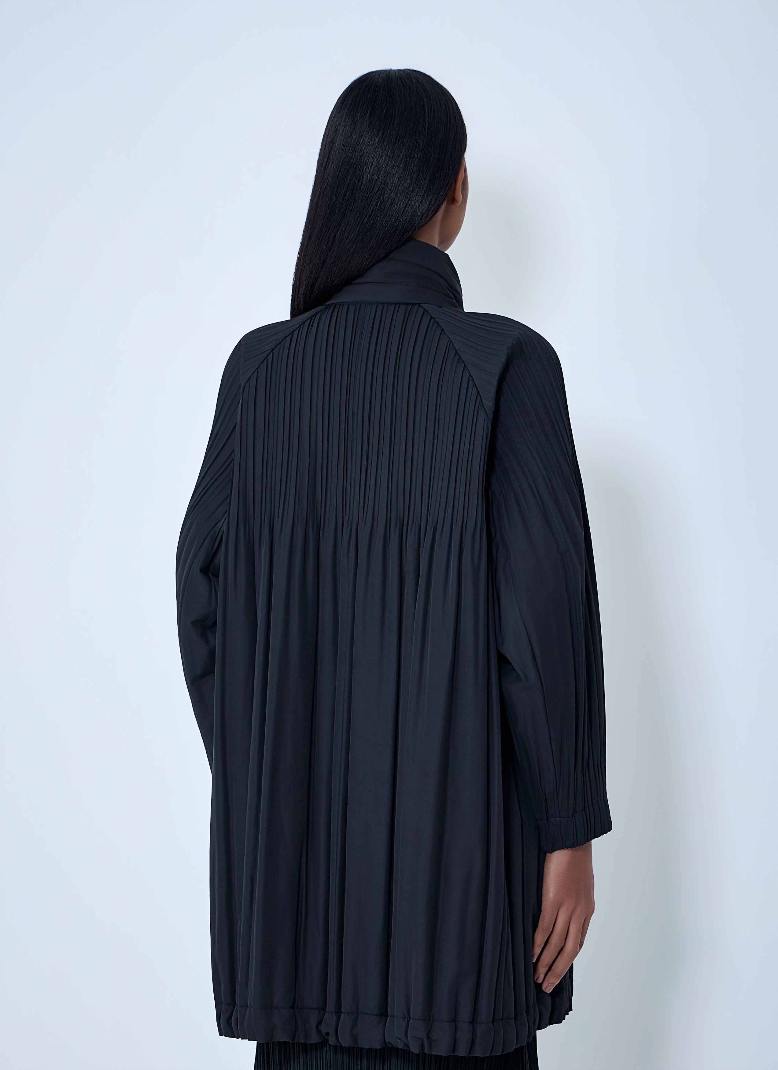Pleats Please Issey Miyake Pleated High-Neck Coat Size L / US 10 / IT 46 - 4 Thumbnail