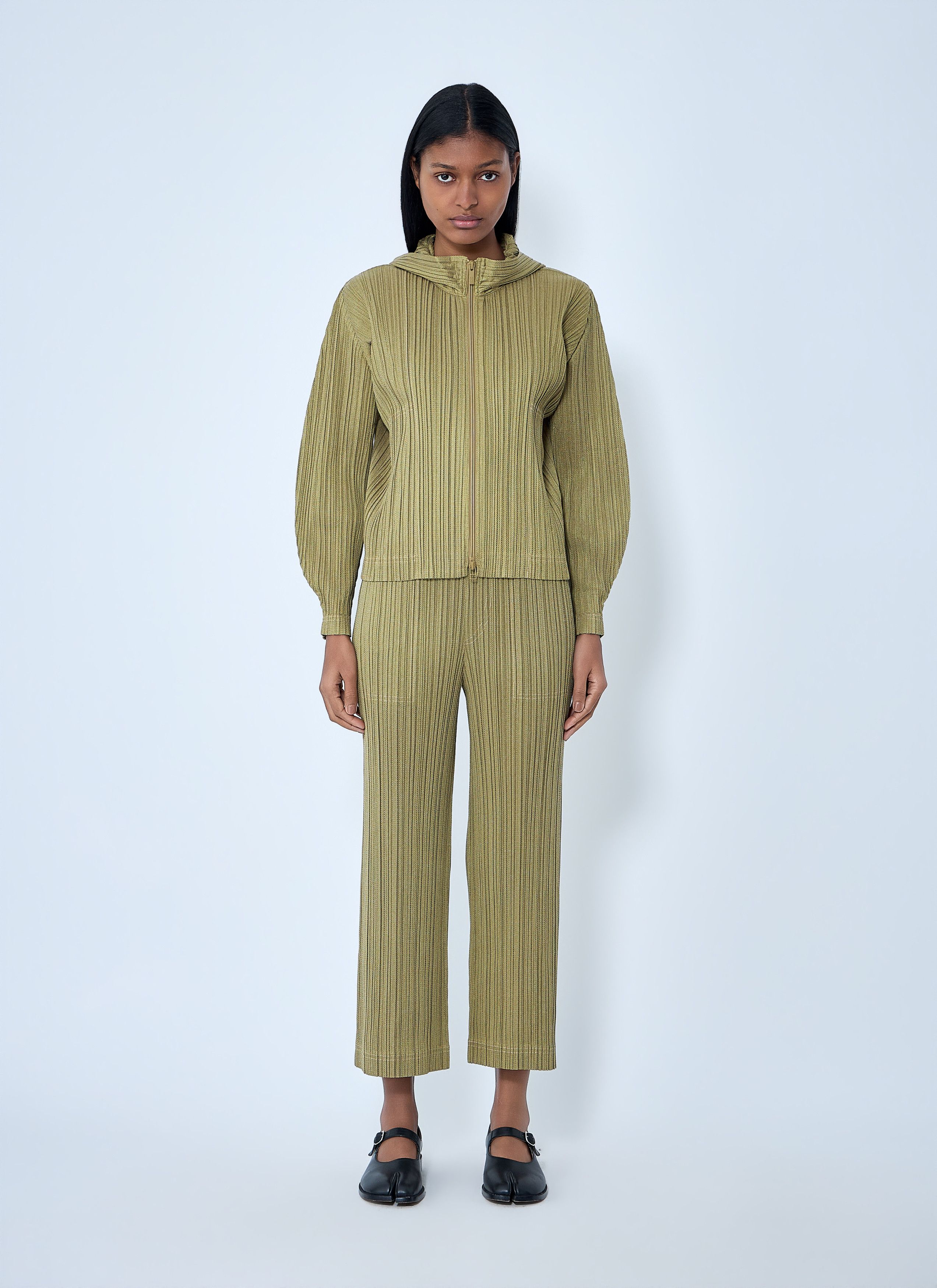 Pleats Please Issey Miyake Ribbed Knit Hooded Sweatshirt Size L / US 10 / IT 46 - 2 Thumbnail