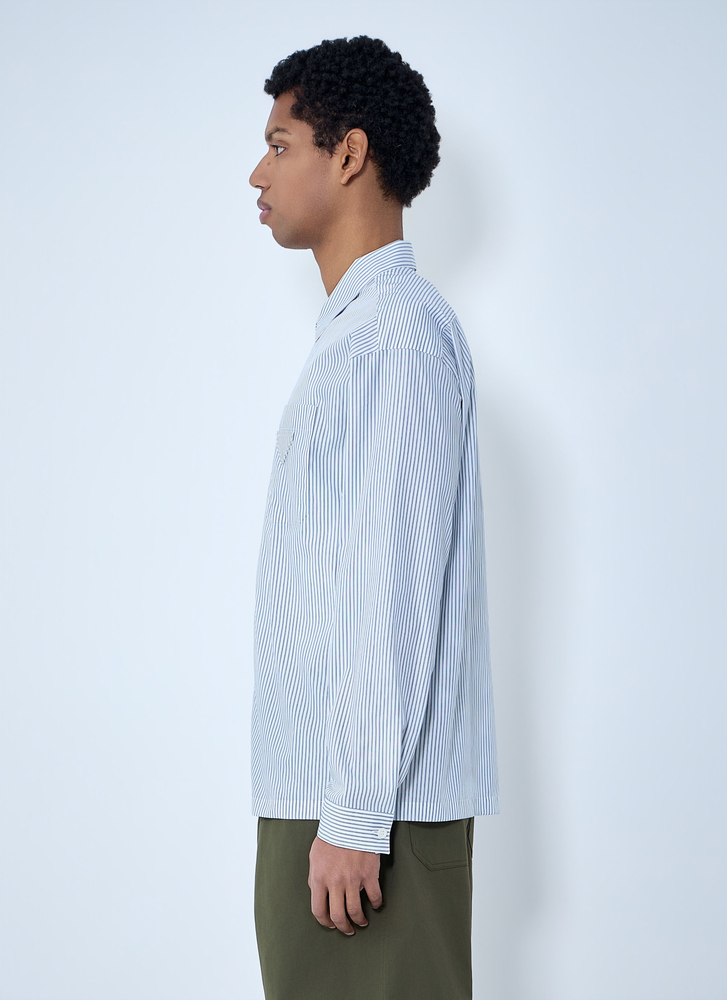 Prada Zip-Front Stripe Shirt Size US L / EU 52-54 / 3 - 3 Thumbnail