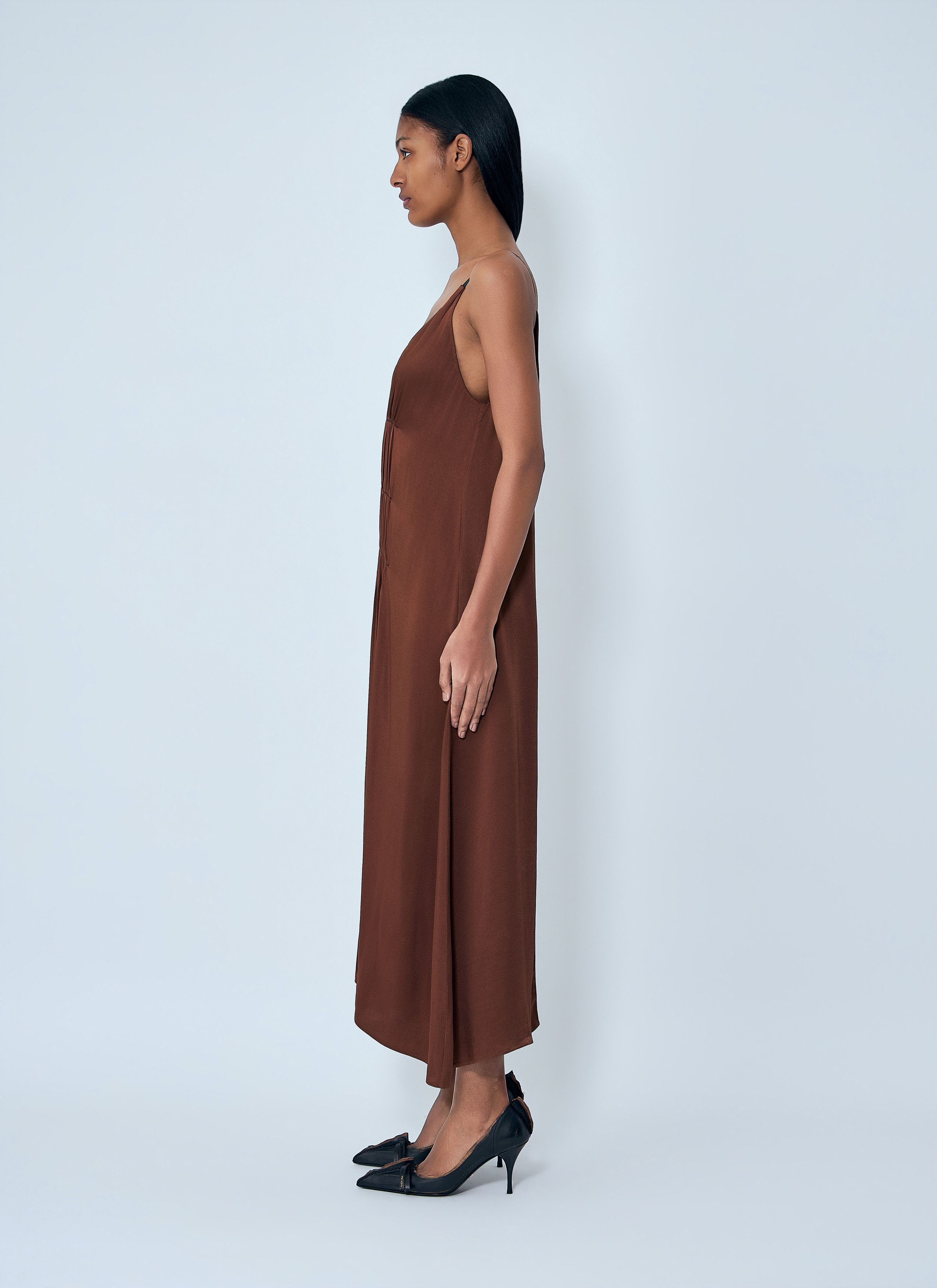Prada Crepe Satin Midi Dress Size M / US 6-8 / IT 42-44 - 3 Thumbnail