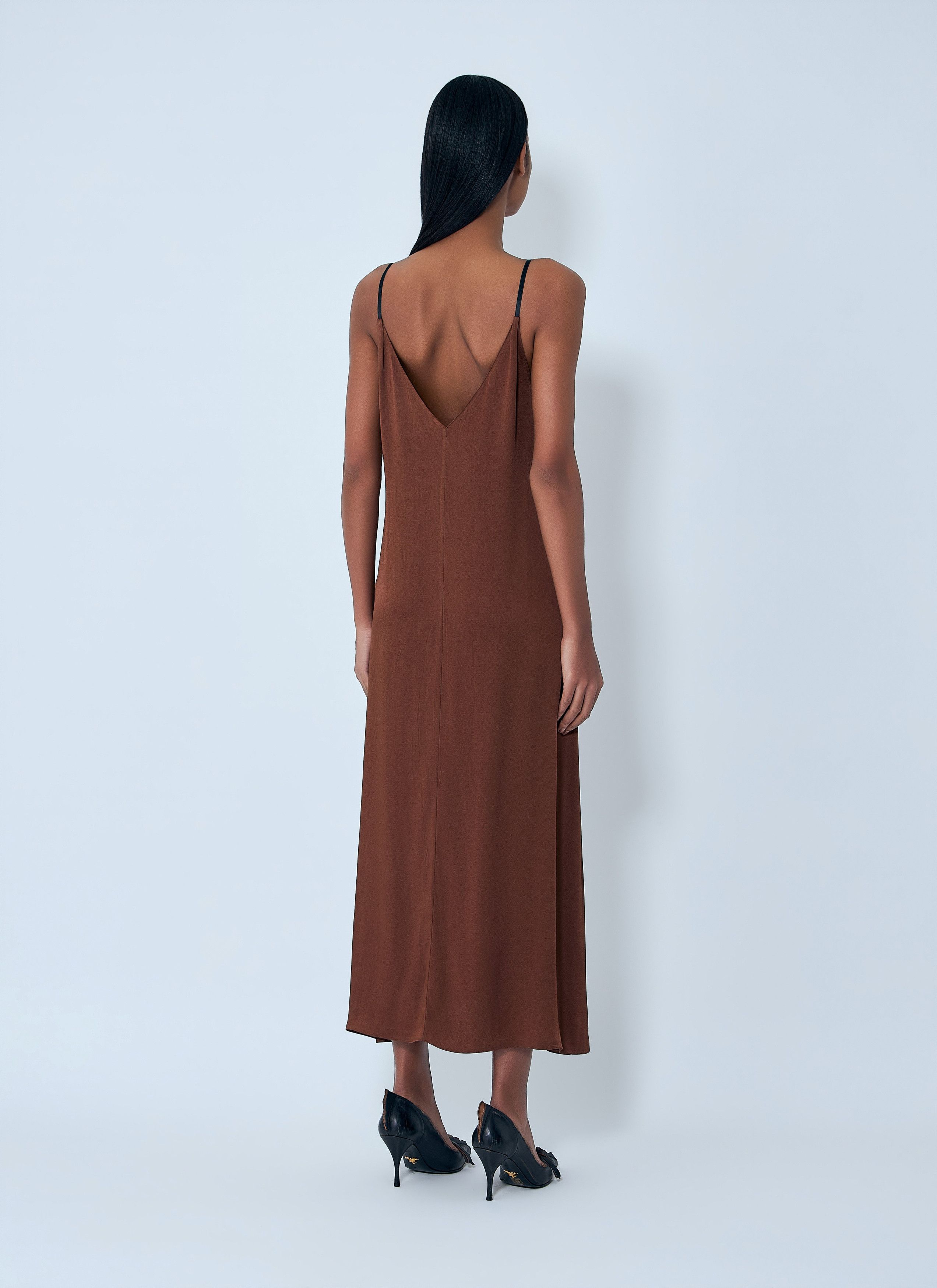 Prada Crepe Satin Midi Dress Size M / US 6-8 / IT 42-44 - 4 Thumbnail