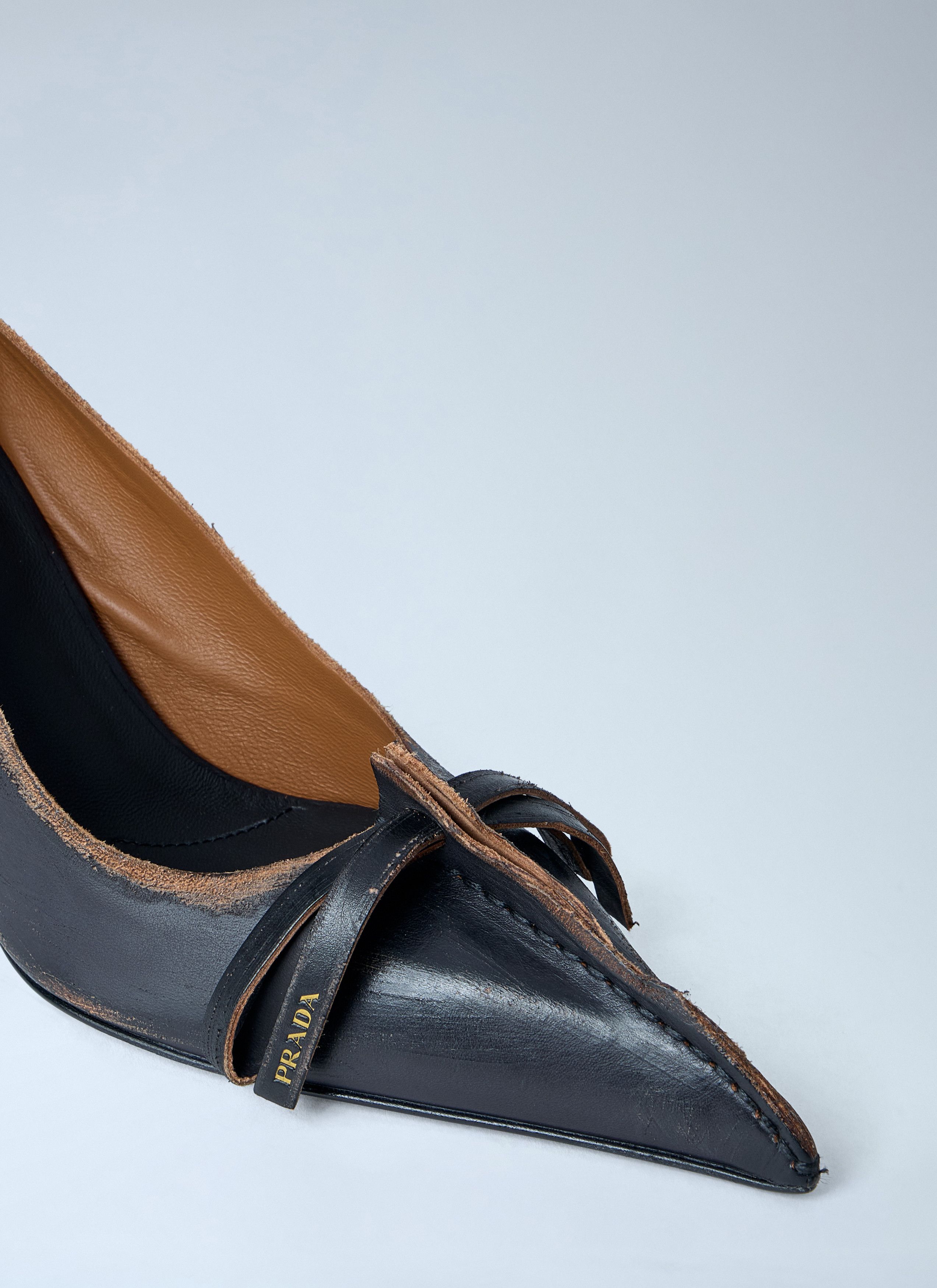 Prada Antiqued Leather Pumps Size US 8 / IT 38 - 3 Thumbnail