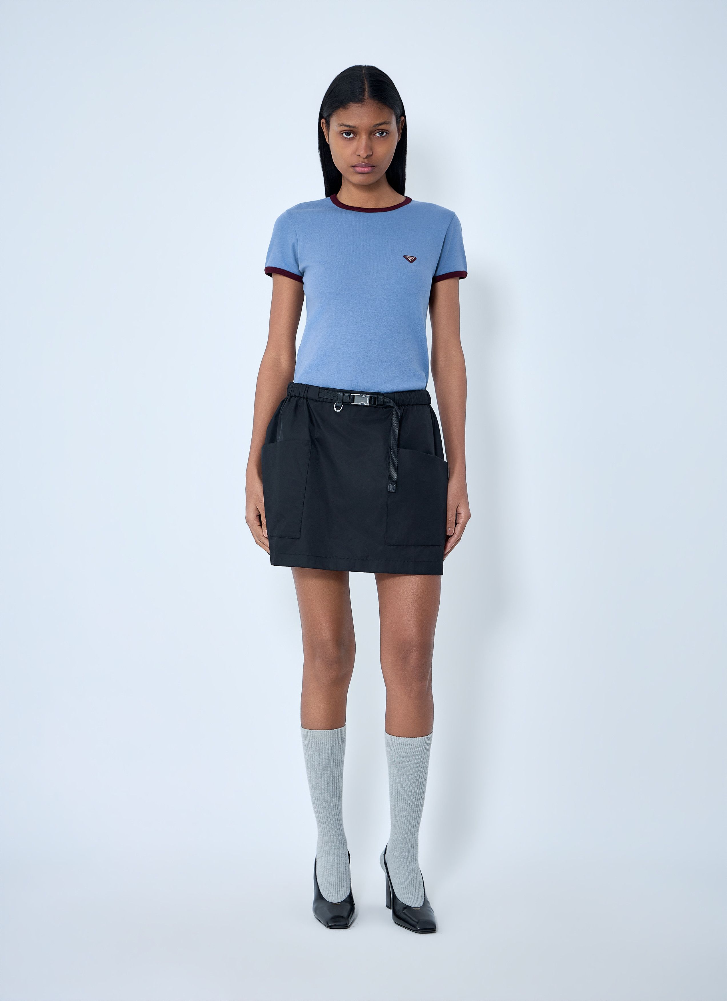 Prada Re-Nylon Belted Mini Skirt Size 28" / US 6 / IT 42 - 2 Thumbnail