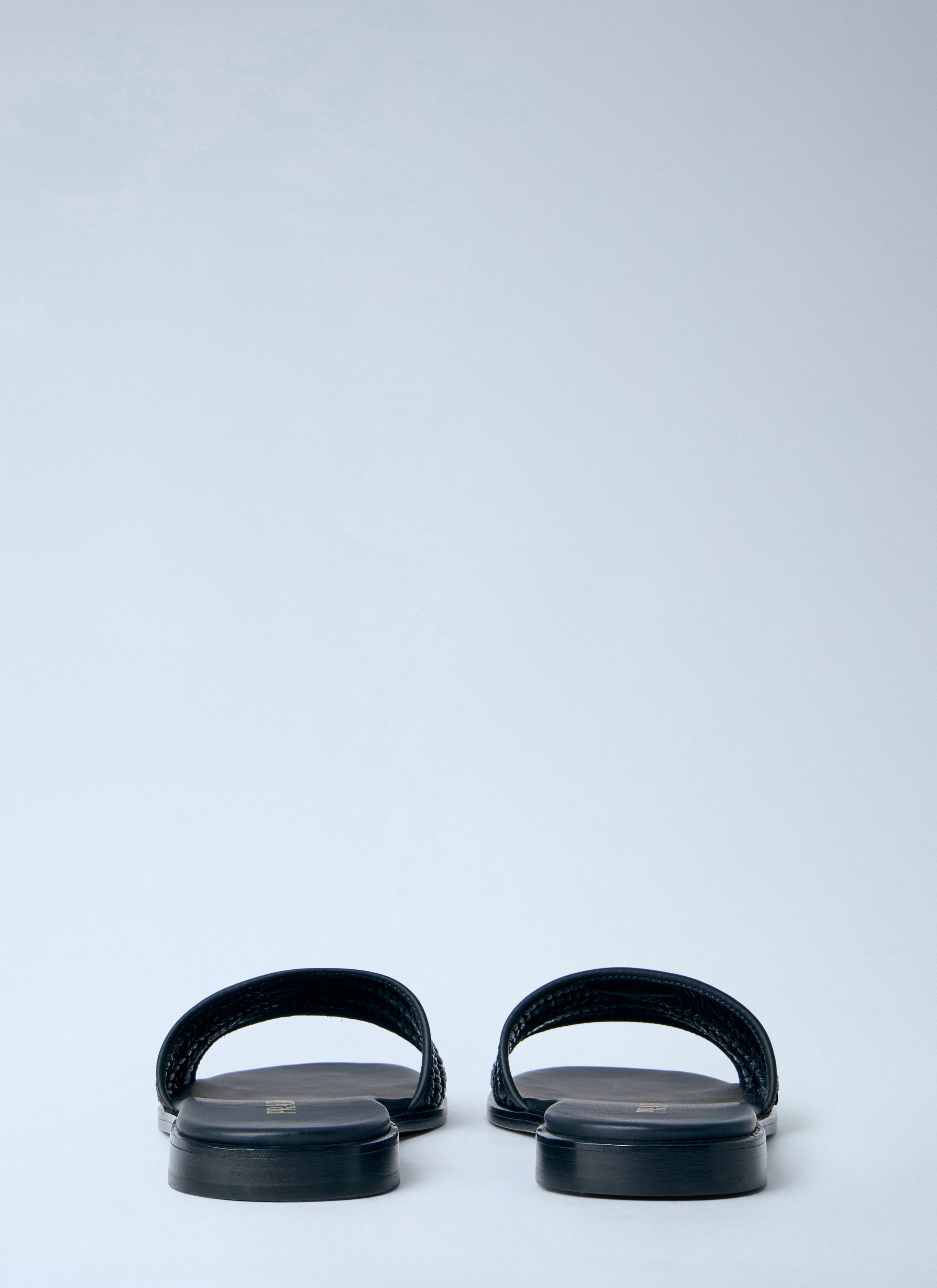 Leather Slides With Crochet Details
