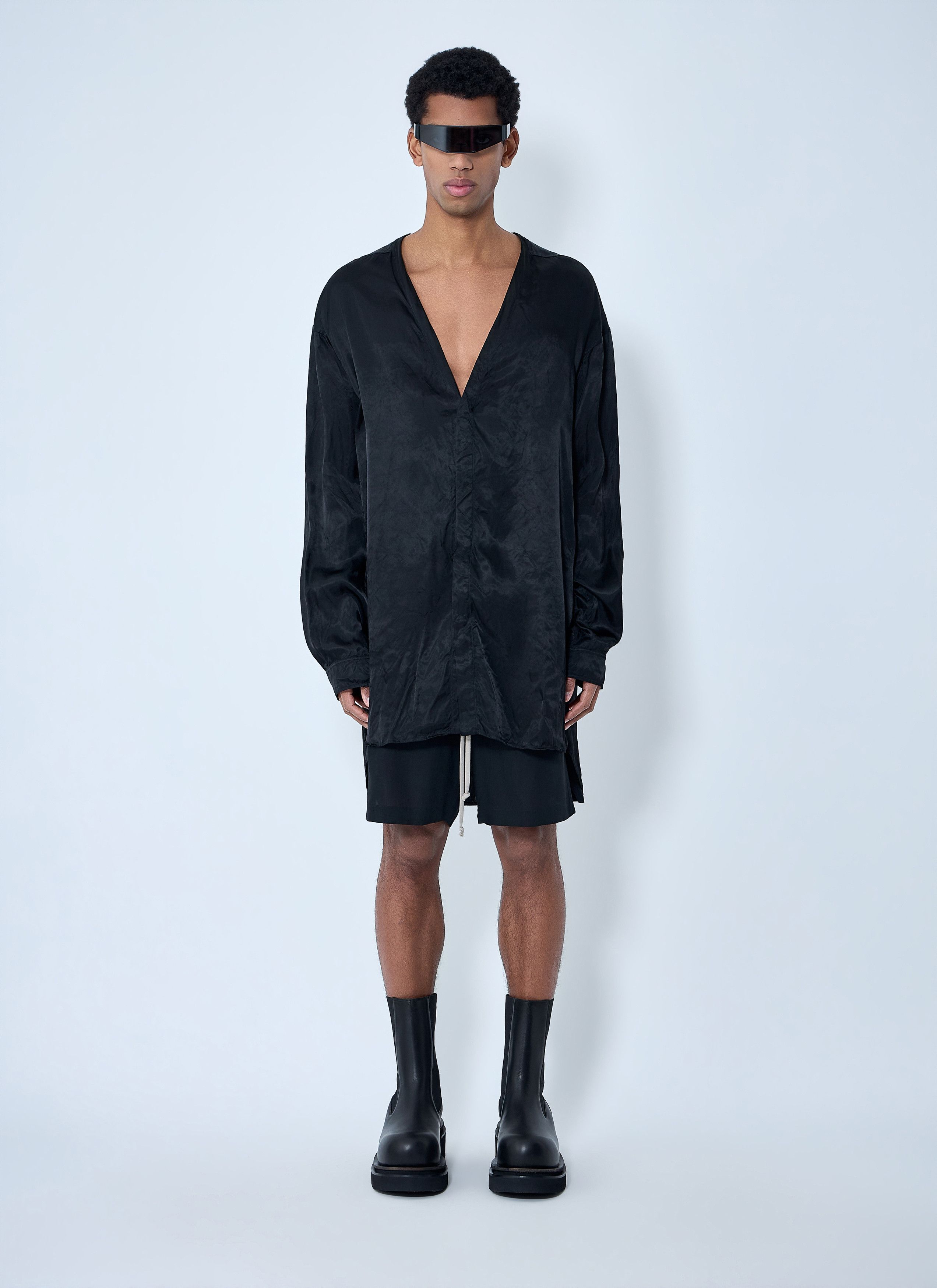 Rick Owens Oversized V-Neck Shirt Size US L / EU 52-54 / 3 - 2 Thumbnail