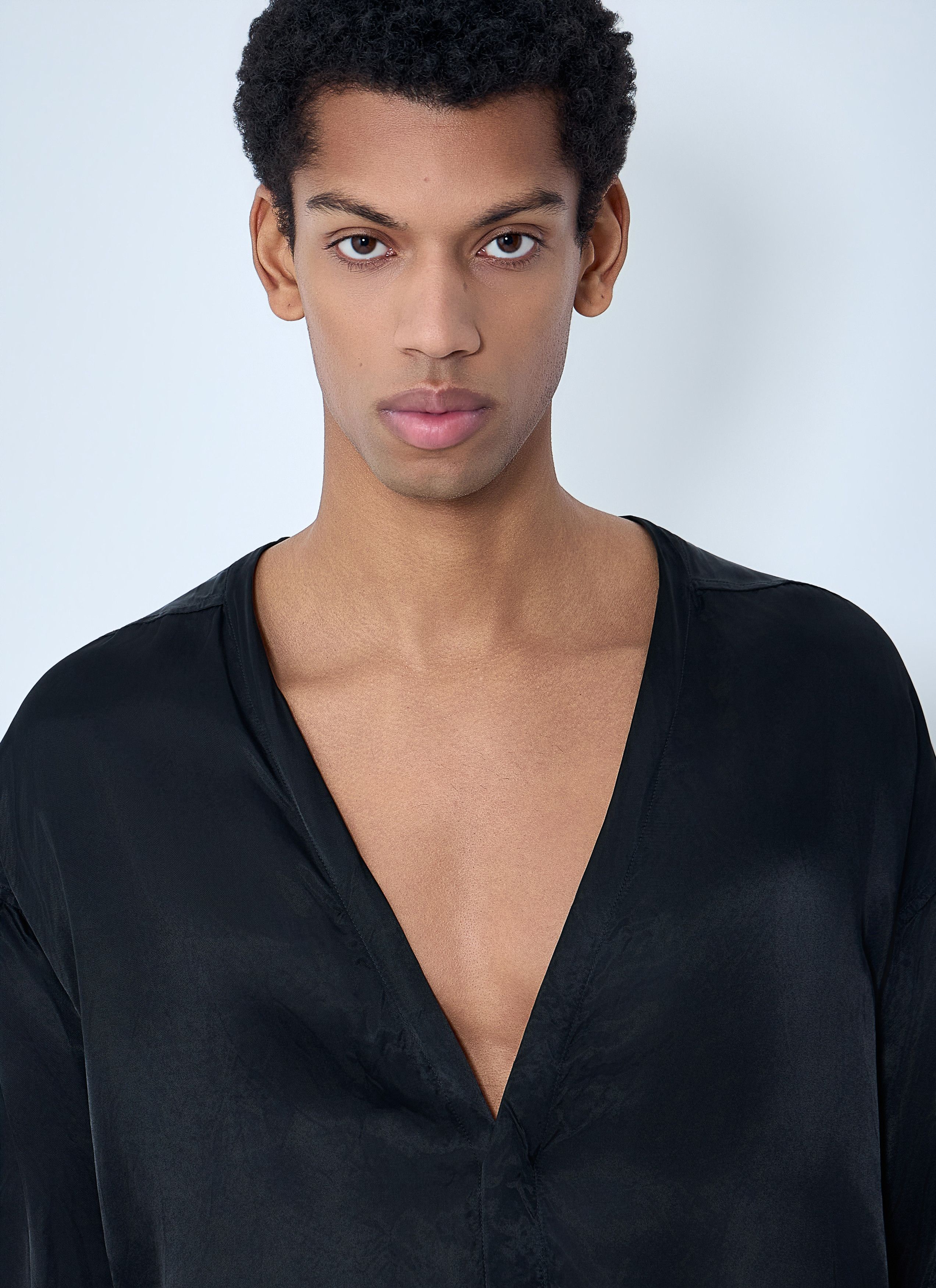 Rick Owens Oversized V-Neck Shirt Size US XL / EU 56 / 4 - 5 Thumbnail
