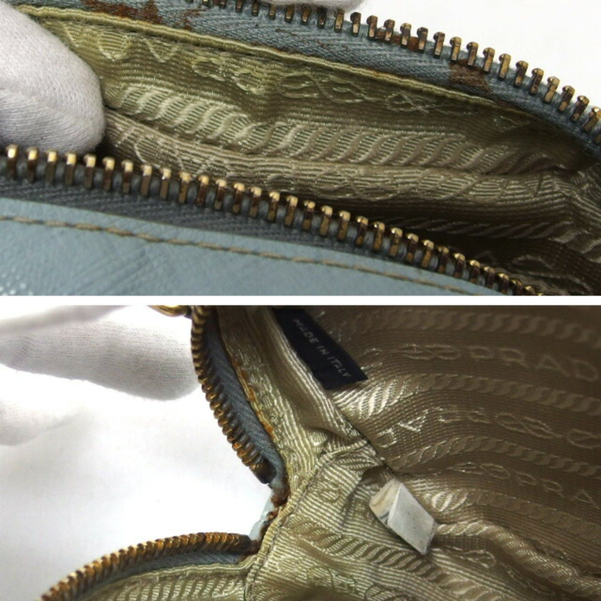 Prada Prada Saffiano Mini Shoulder Bag Light Blue Size ONE SIZE - 10 Thumbnail