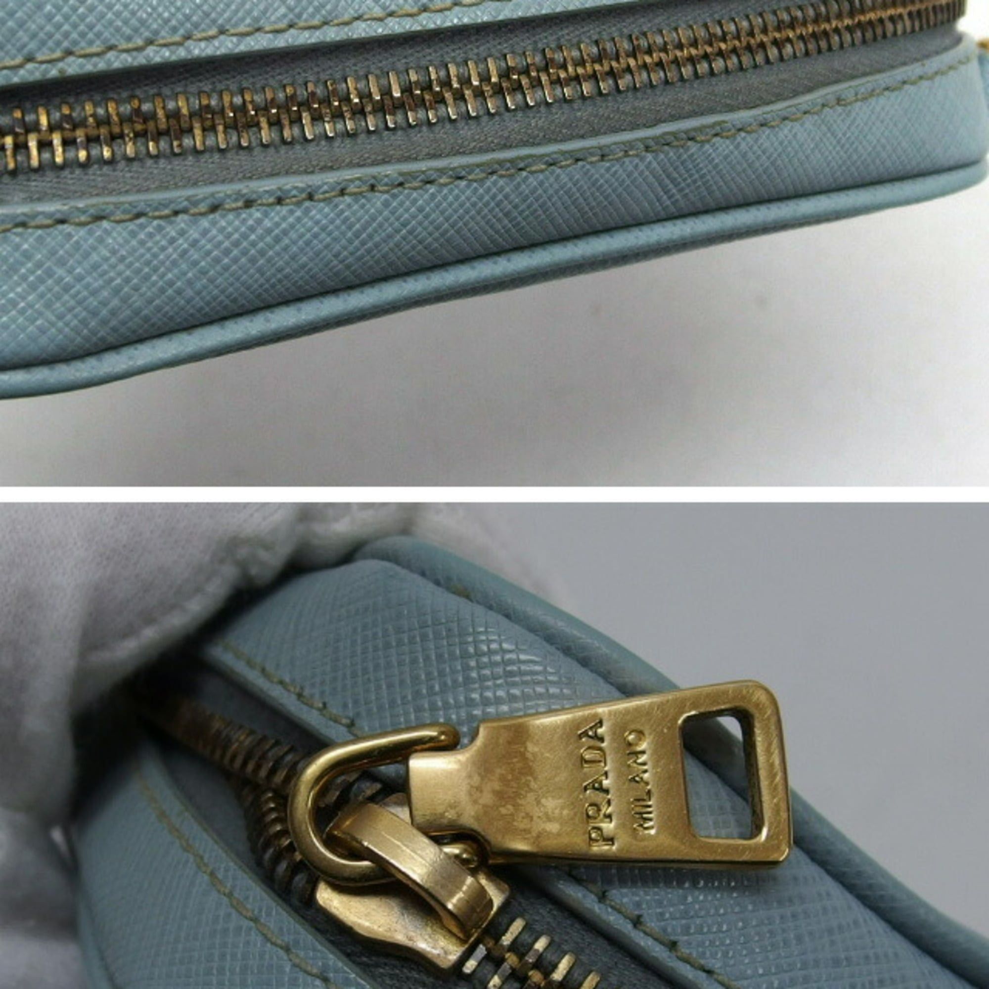 Prada Prada Saffiano Mini Shoulder Bag Light Blue Size ONE SIZE - 9 Thumbnail