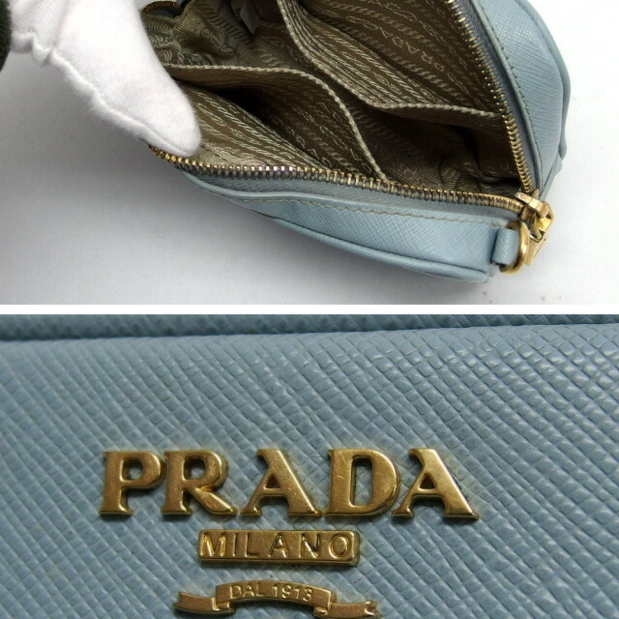 Prada Prada Saffiano Mini Shoulder Bag Light Blue Size ONE SIZE - 5 Thumbnail