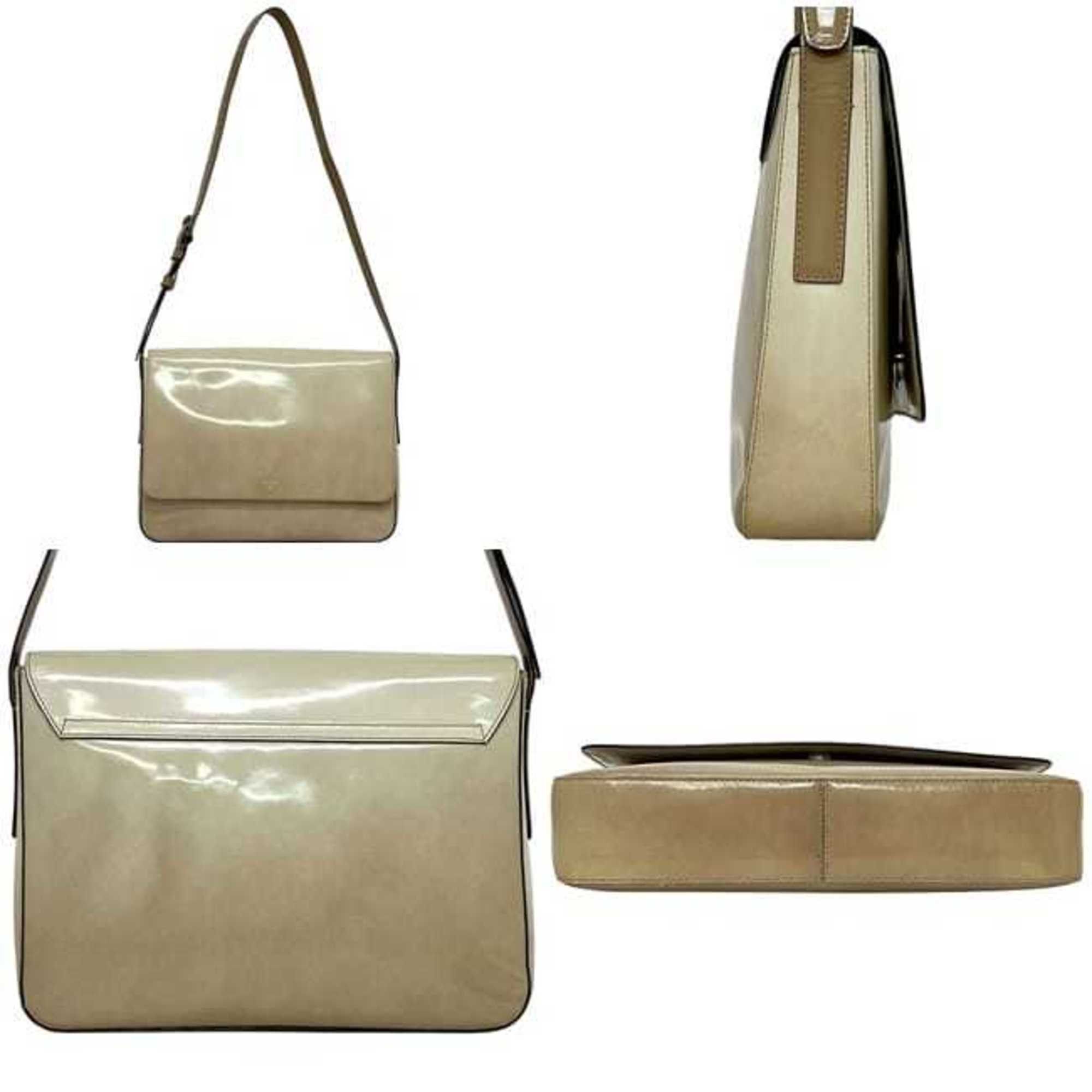 Prada Prada Shoulder Bag ec-25105 Beige CAMMELLO Gradient SPAZZOLATO SFUM B7160 Leather 50 PRADA Flap Patent Coated Calf Women's Size ONE SIZE - 3 Thumbnail