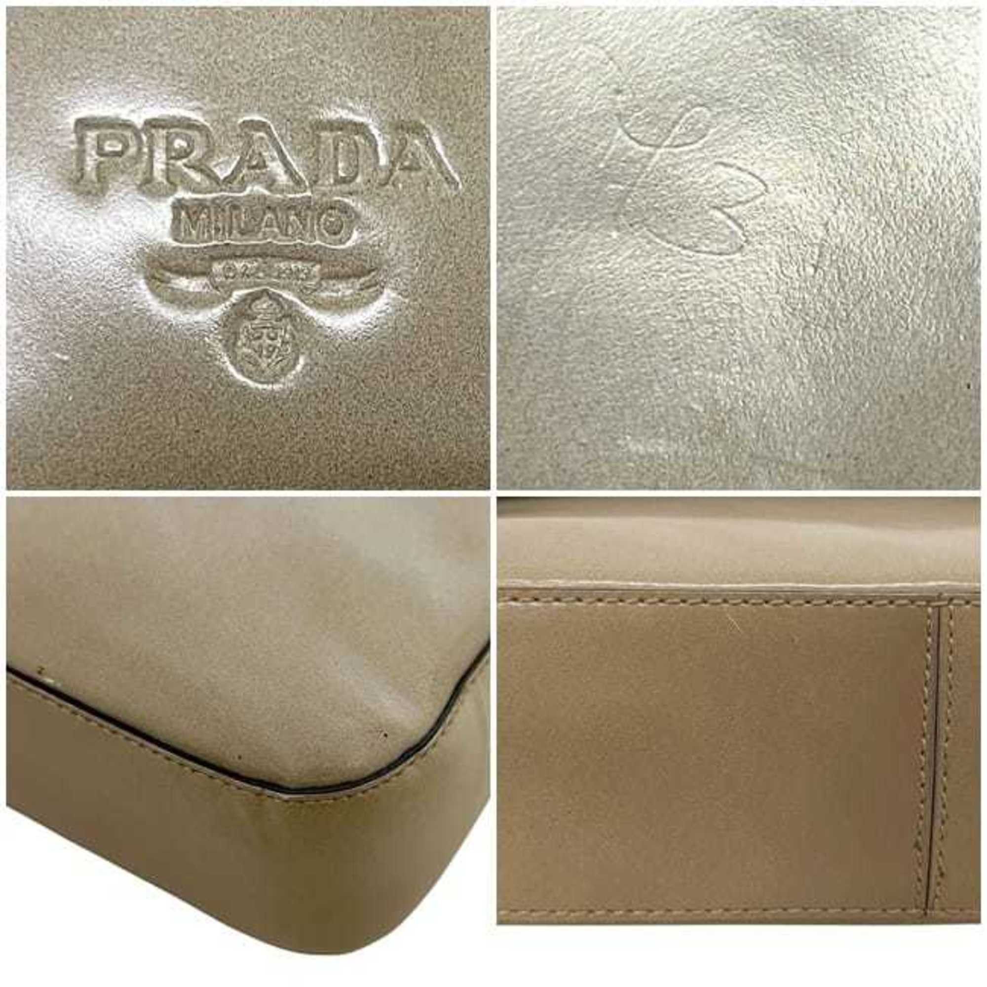 Prada Prada Shoulder Bag ec-25105 Beige CAMMELLO Gradient SPAZZOLATO SFUM B7160 Leather 50 PRADA Flap Patent Coated Calf Women's Size ONE SIZE - 7 Thumbnail