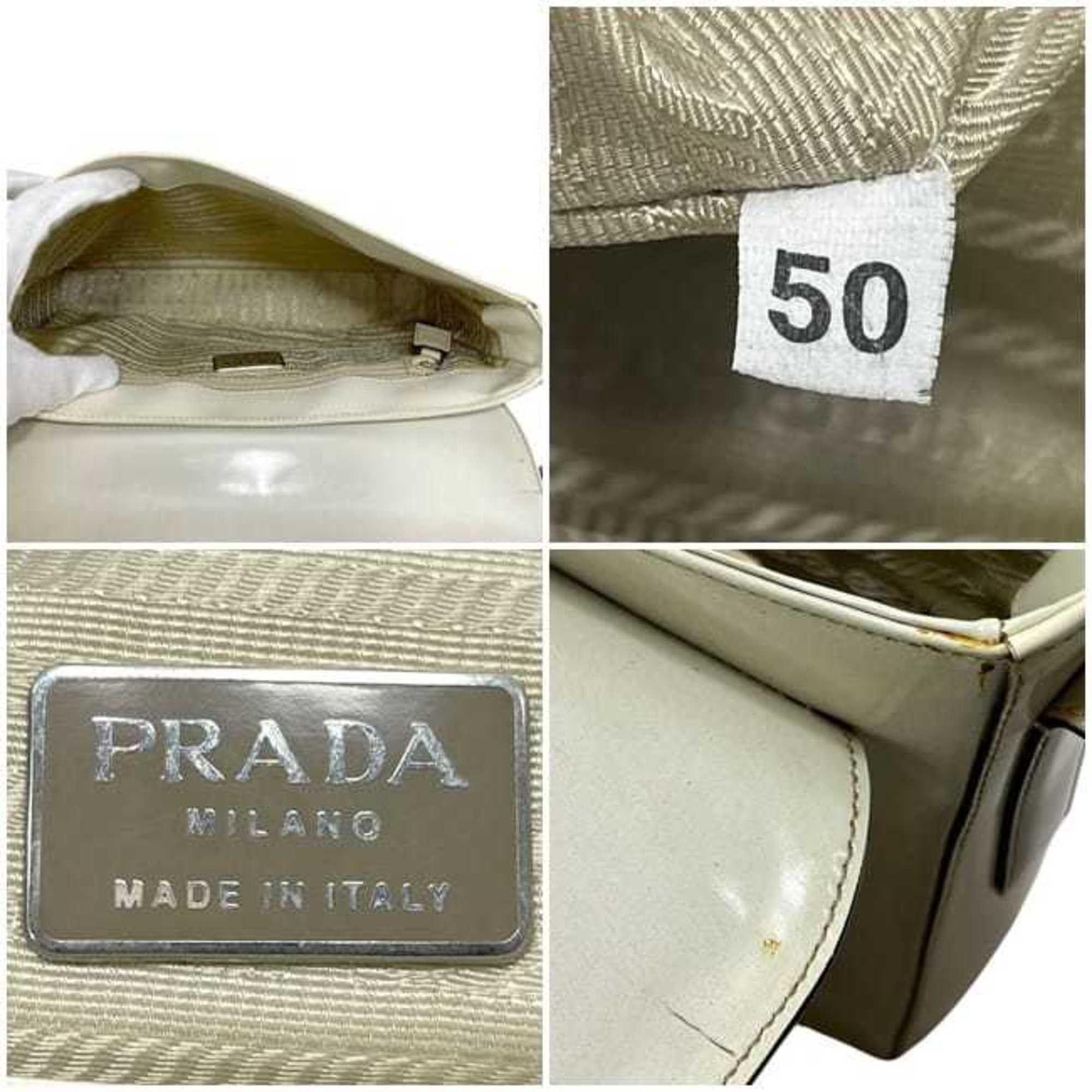 Prada Prada Shoulder Bag ec-25105 Beige CAMMELLO Gradient SPAZZOLATO SFUM B7160 Leather 50 PRADA Flap Patent Coated Calf Women's Size ONE SIZE - 4 Thumbnail