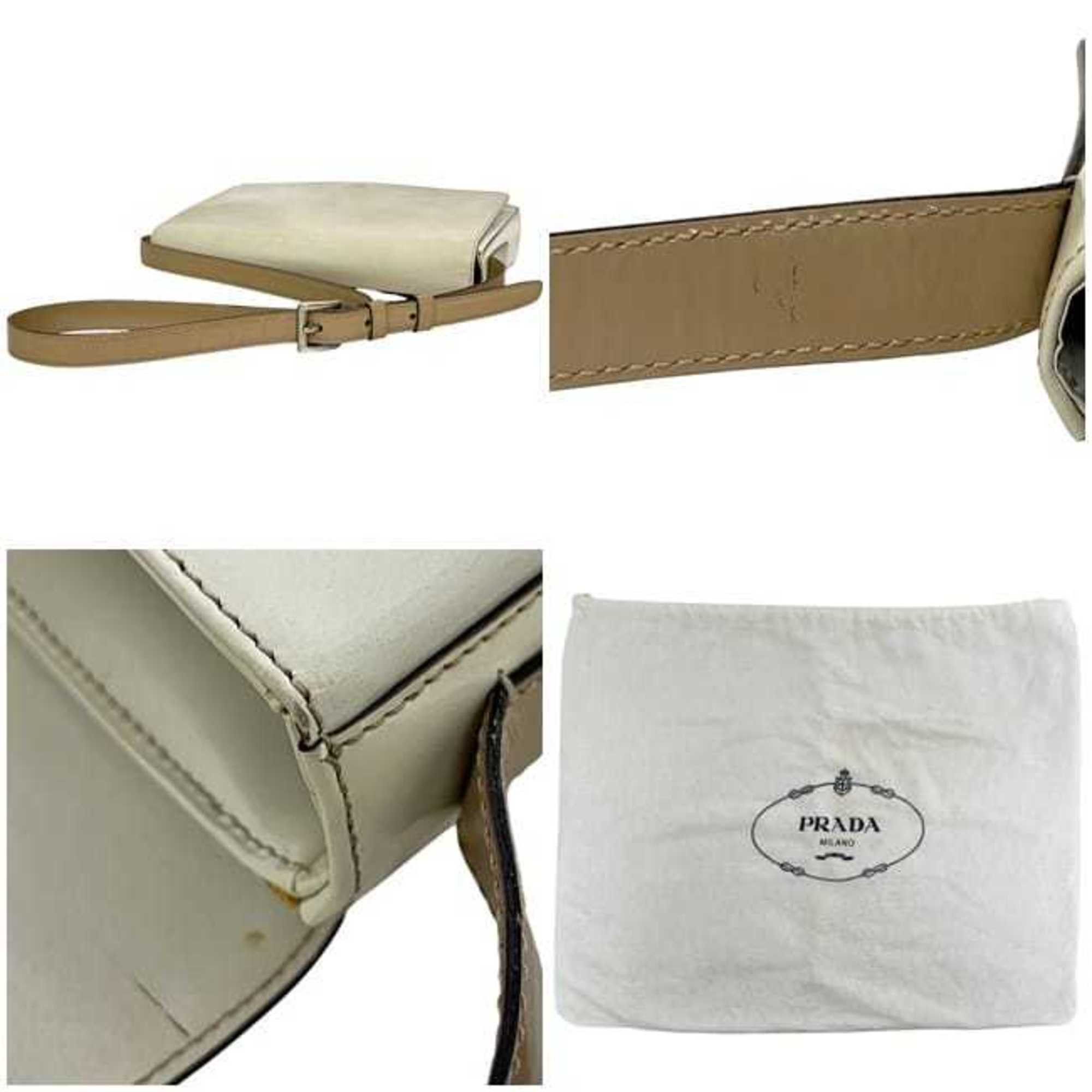 Prada Prada Shoulder Bag ec-25105 Beige CAMMELLO Gradient SPAZZOLATO SFUM B7160 Leather 50 PRADA Flap Patent Coated Calf Women's Size ONE SIZE - 11 Thumbnail