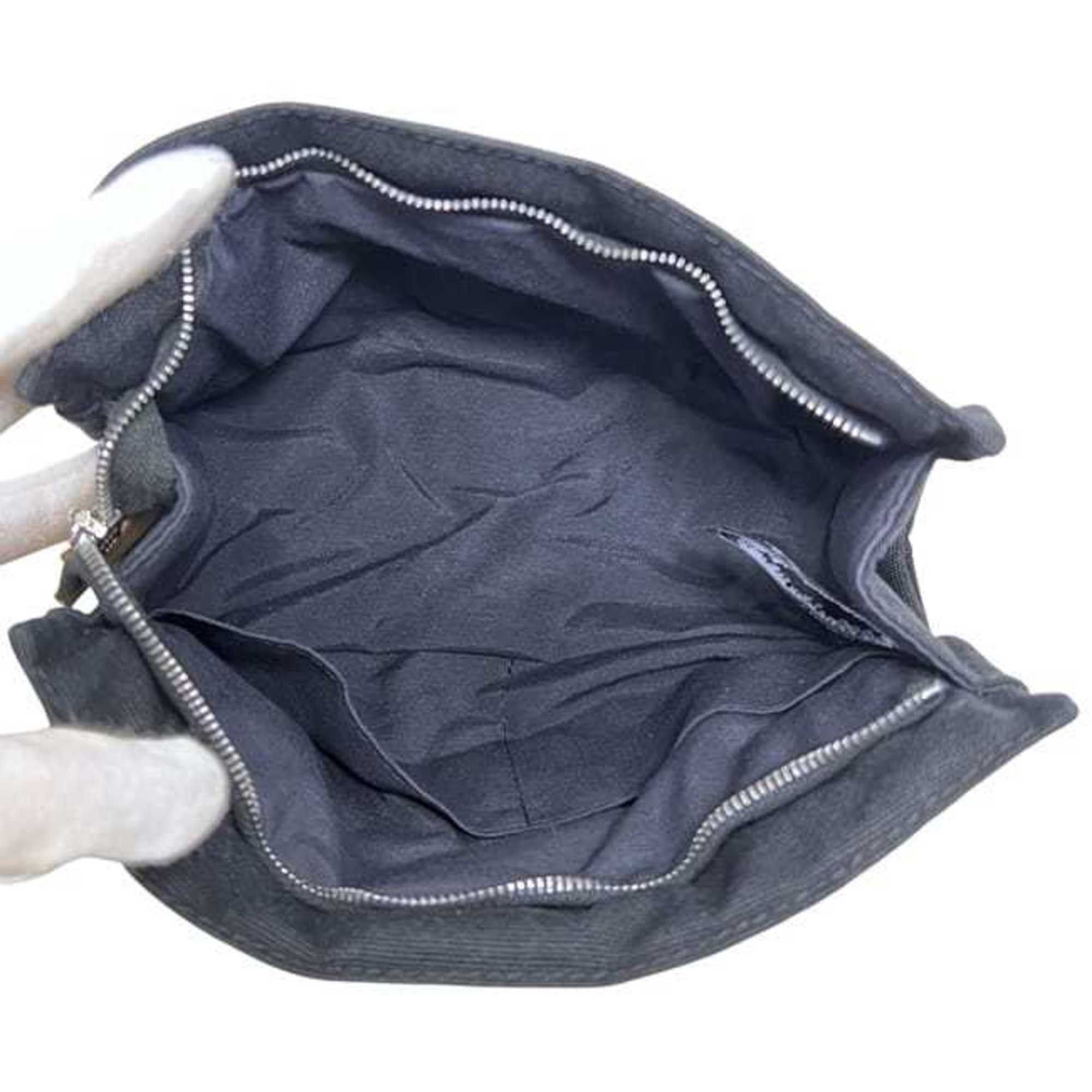 Hermes Hermès Deauville Pouch ec-25098, Black, 100% Cotton, HERMES Black Mini Stitched Canvas for Men and Women Size ONE SIZE - 6 Thumbnail