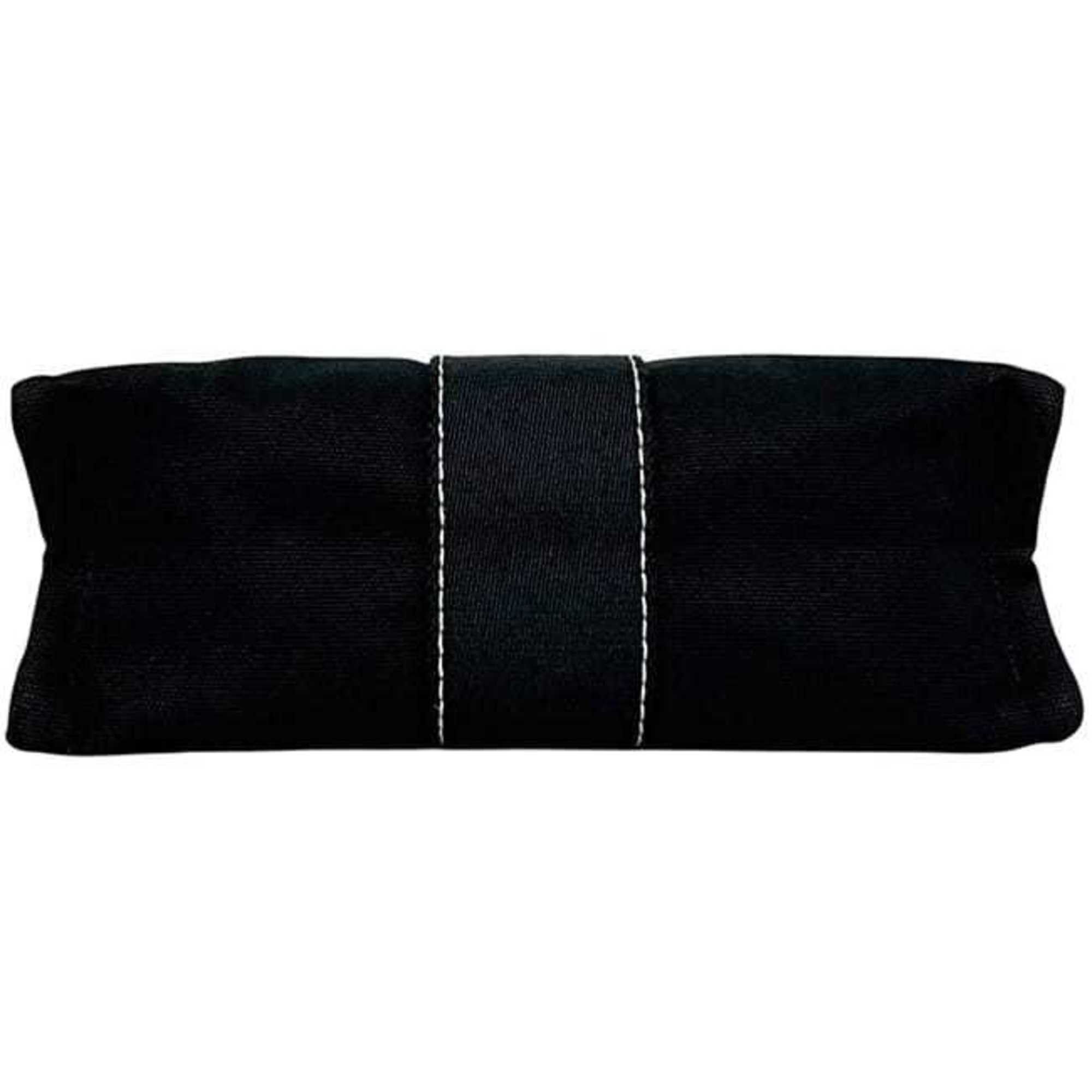 Hermes Hermès Deauville Pouch ec-25098, Black, 100% Cotton, HERMES Black Mini Stitched Canvas for Men and Women Size ONE SIZE - 5 Thumbnail