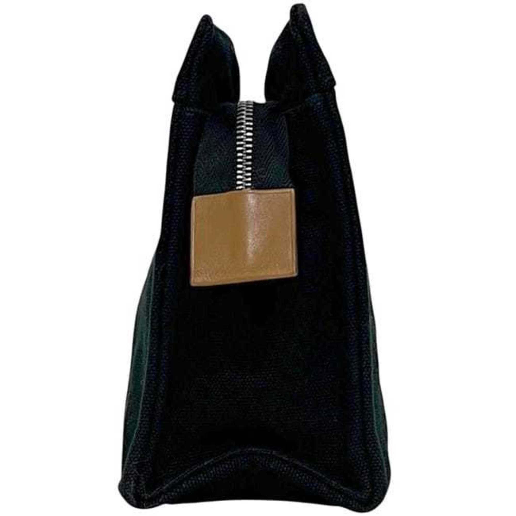 Hermes Hermès Deauville Pouch ec-25098, Black, 100% Cotton, HERMES Black Mini Stitched Canvas for Men and Women Size ONE SIZE - 3 Thumbnail
