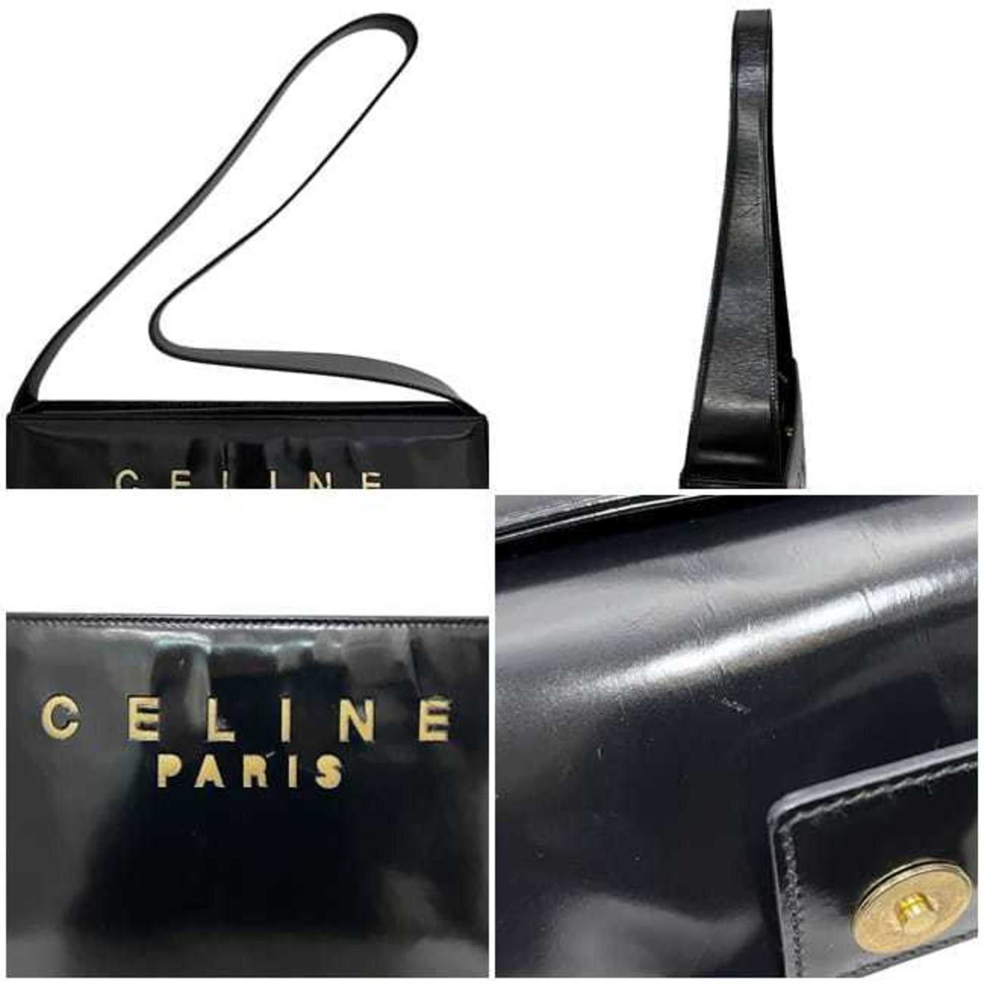 Celine Celine Shoulder Bag ec-25101 Black Leather F 97/2 CELINE Punching for Men and Women with Mark Size ONE SIZE - 4 Thumbnail