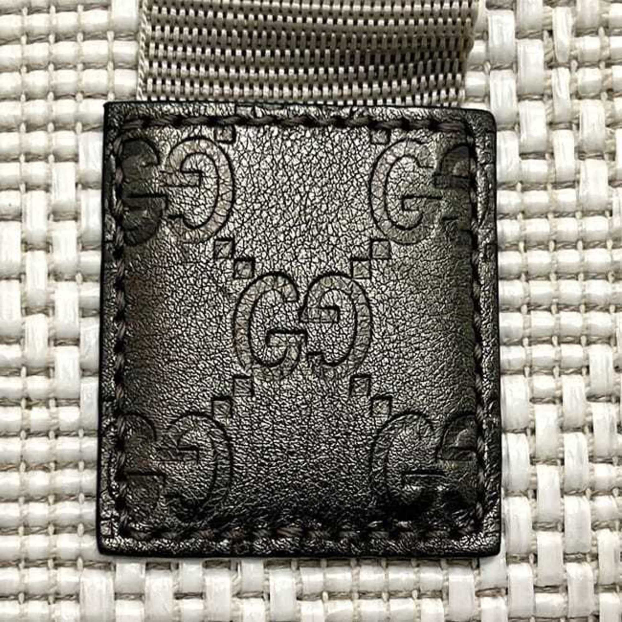 Gucci Gucci Tote Bag ec-25131 White Beige Metallic Khaki Shimmer Line 289626 PVC Leather 498879 GUCCI GG Large A4 Women's Men's Size ONE SIZE - 8 Thumbnail