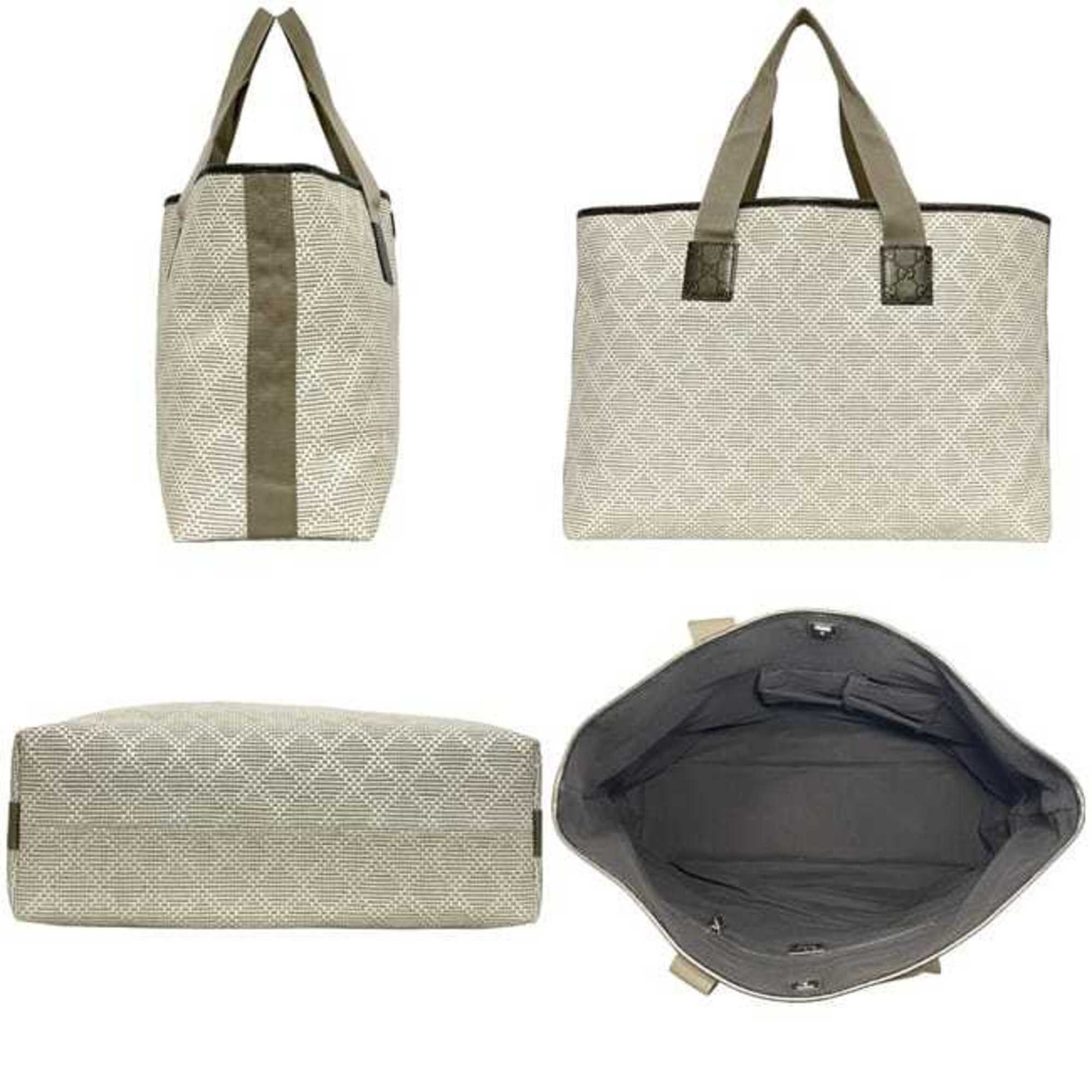 Gucci Gucci Tote Bag ec-25131 White Beige Metallic Khaki Shimmer Line 289626 PVC Leather 498879 GUCCI GG Large A4 Women's Men's Size ONE SIZE - 3 Thumbnail
