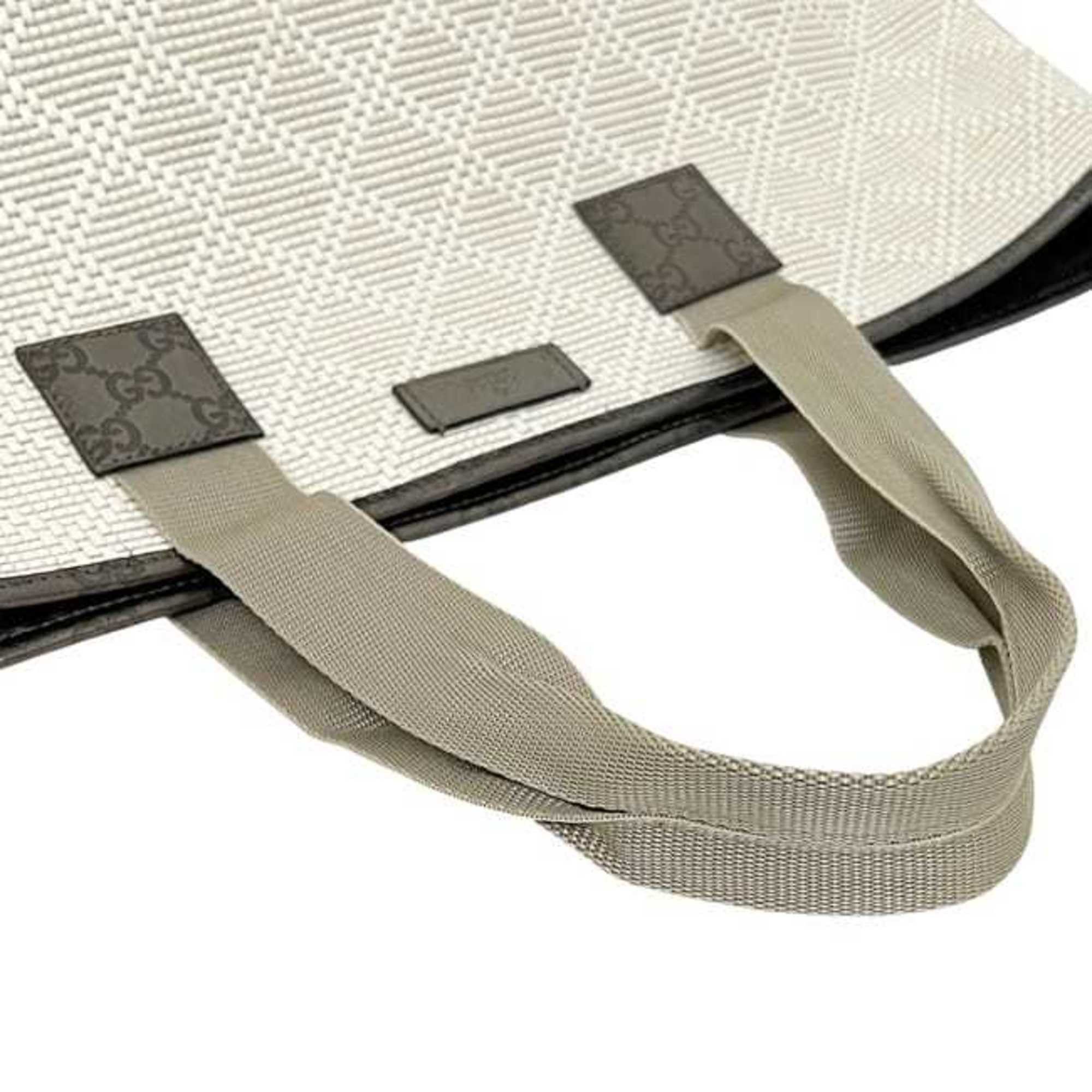 Gucci Gucci Tote Bag ec-25131 White Beige Metallic Khaki Shimmer Line 289626 PVC Leather 498879 GUCCI GG Large A4 Women's Men's Size ONE SIZE - 11 Thumbnail