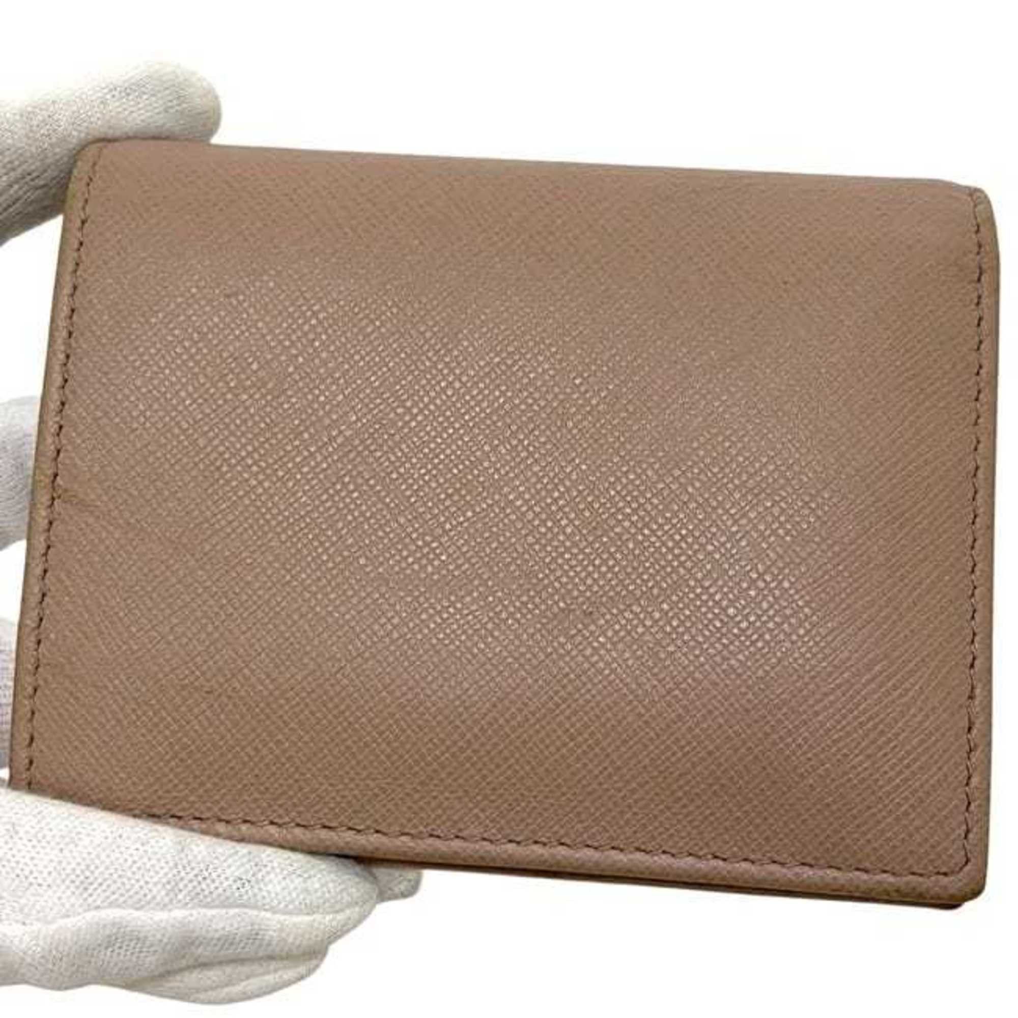 Prada Prada Bifold Wallet ec-25090 Beige 1MV204 Saffiano Leather 62 B PRADA Compact Mini Men's Women's Size ONE SIZE - 11 Thumbnail