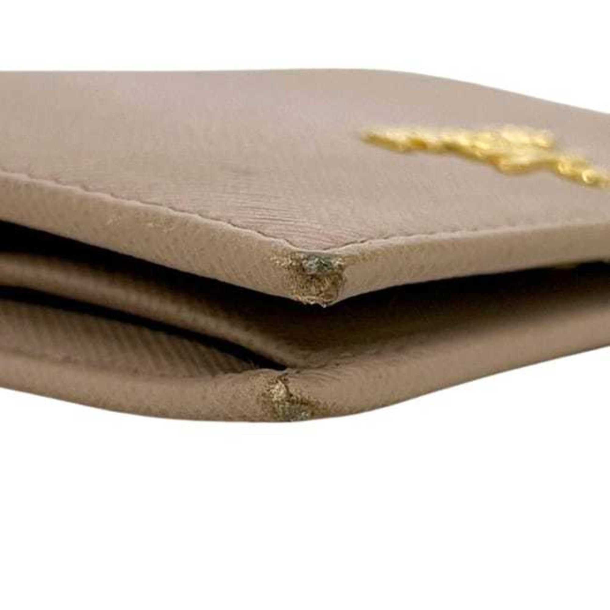 Prada Prada Bifold Wallet ec-25090 Beige 1MV204 Saffiano Leather 62 B PRADA Compact Mini Men's Women's Size ONE SIZE - 7 Thumbnail