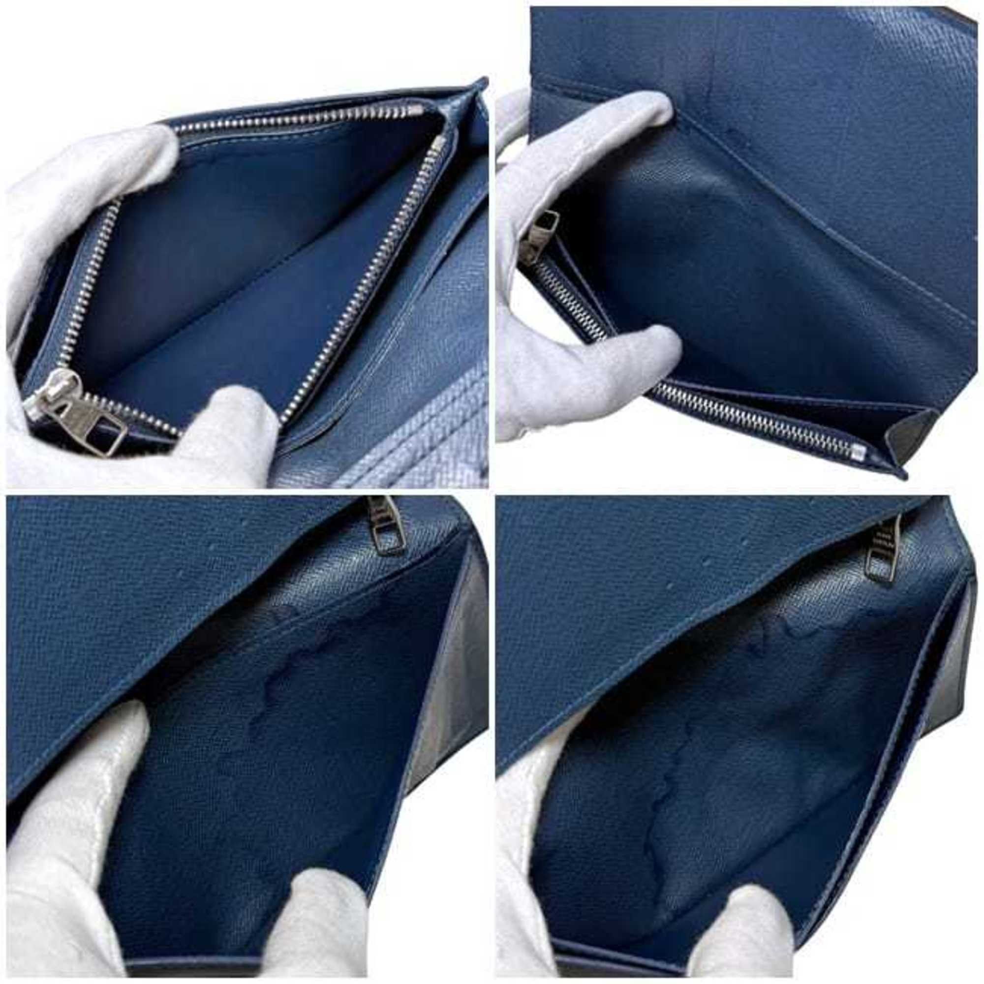 Louis Vuitton Louis Vuitton Bifold Long Wallet Portefeuille Brazza ec-25145 Navy Marine Taiga M30502 Leather SP5105 LOUIS VUITTON Blue Men's Size ONE SIZE - 4 Thumbnail