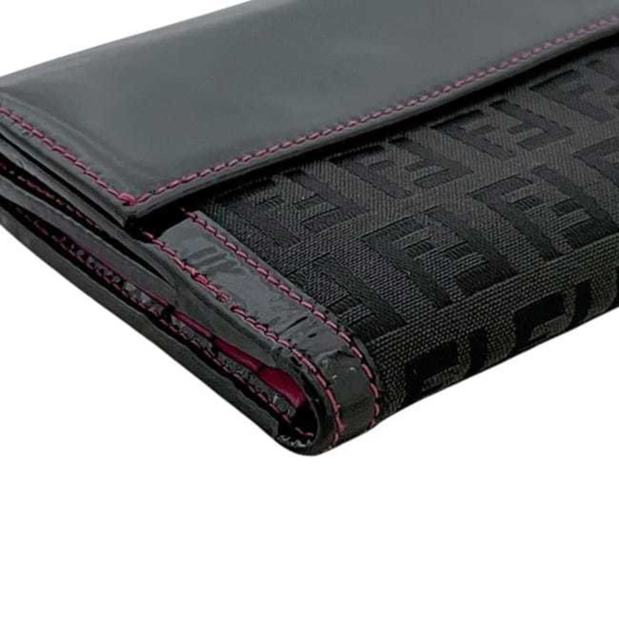 Fendi Fendi bifold wallet ec-25148 black pink zucchino 8M0188 patent canvas leather FENDI enamel FF compact mini for men and women Size ONE SIZE - 10 Thumbnail