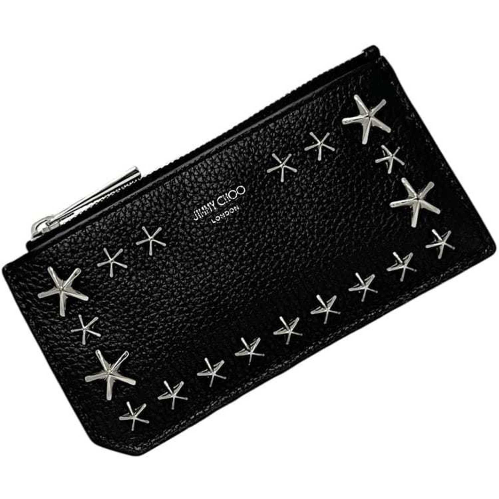 Jimmy Choo Jimmy Choo Coin Case ec-25108 Black UUF 202 Leather Studded Purse with Star Design, Mini Pouch, Card Pockets, Holder, Compact Wallet for Men and Women Size ONE SIZE - 2 Thumbnail