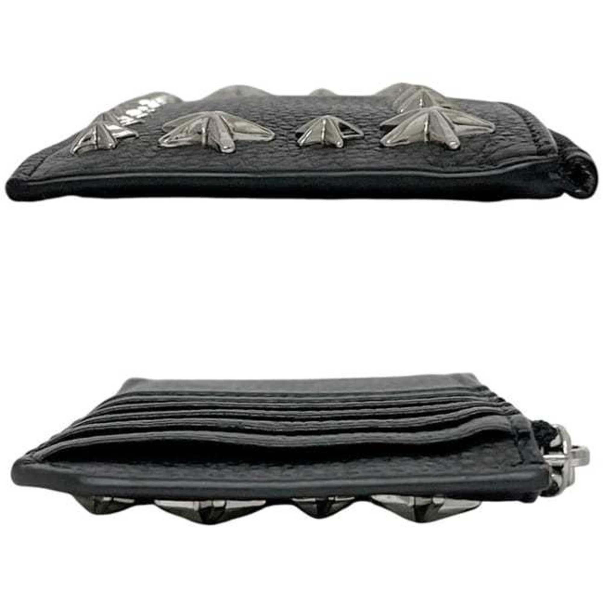 Jimmy Choo Jimmy Choo Coin Case ec-25108 Black UUF 202 Leather Studded Purse with Star Design, Mini Pouch, Card Pockets, Holder, Compact Wallet for Men and Women Size ONE SIZE - 3 Thumbnail