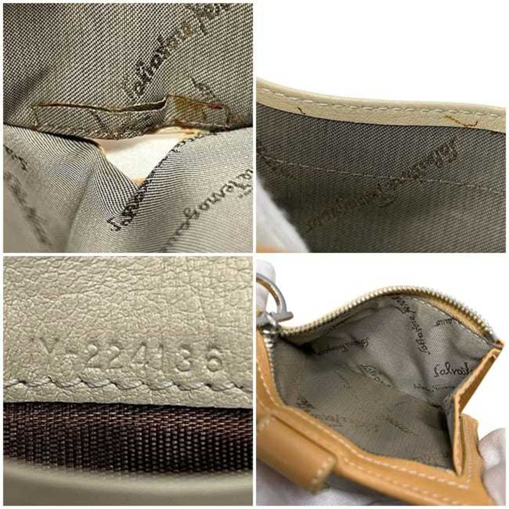 Salvatore Ferragamo Salvatore Ferragamo bifold wallet ec-25045 camel brown Gancini IY-224136 leather compact men's and women's Size ONE SIZE - 4 Thumbnail