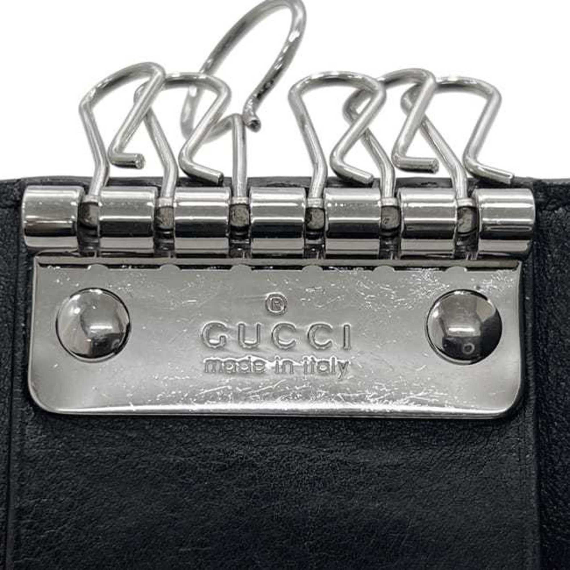 Gucci Gucci 6-ring key case ec-25040 Black Shimmer Line 150402 Leather 0416 GUCCI GG Embossed Key Holder for Men and Women Size ONE SIZE - 5 Thumbnail