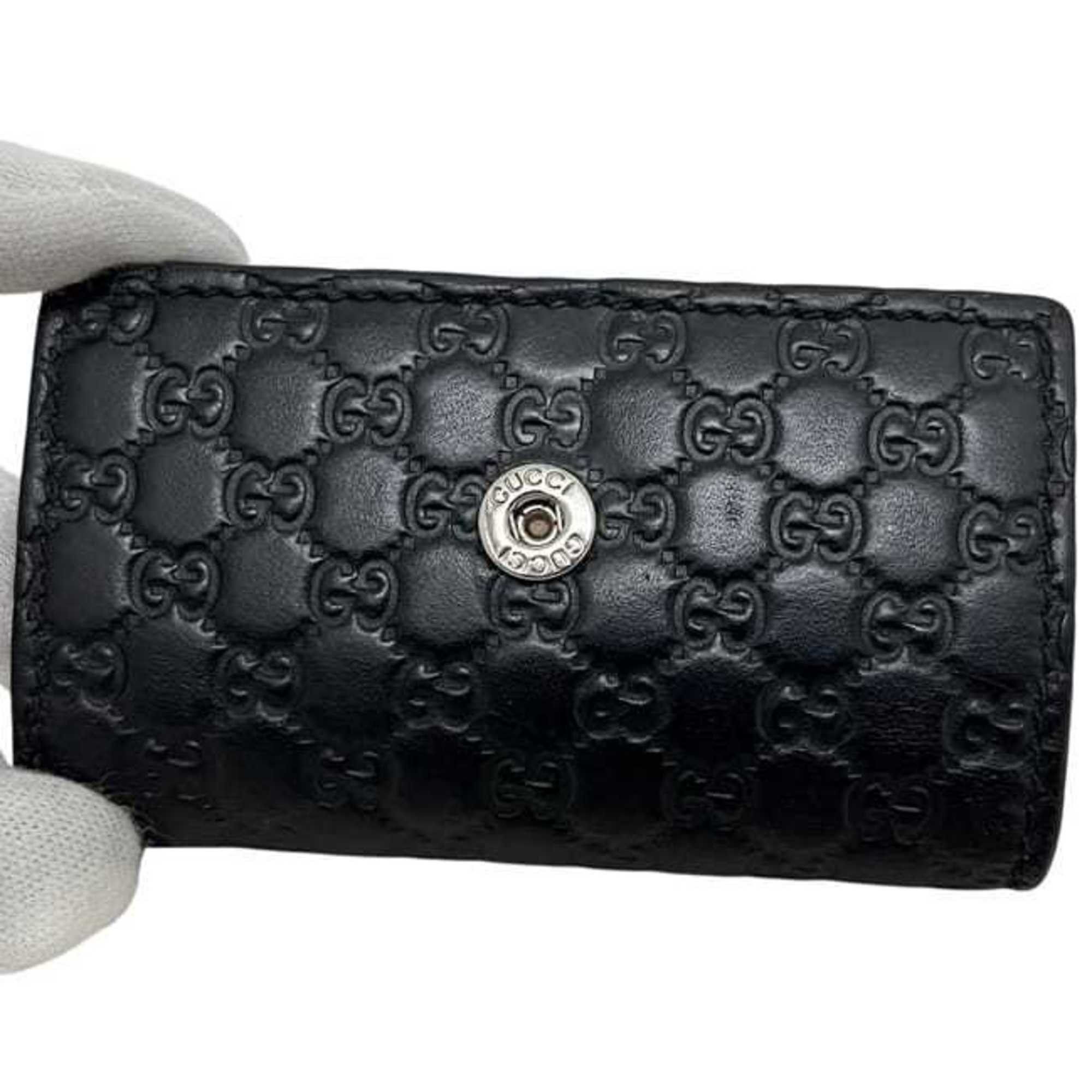 Gucci Gucci 6-ring key case ec-25040 Black Shimmer Line 150402 Leather 0416 GUCCI GG Embossed Key Holder for Men and Women Size ONE SIZE - 7 Thumbnail