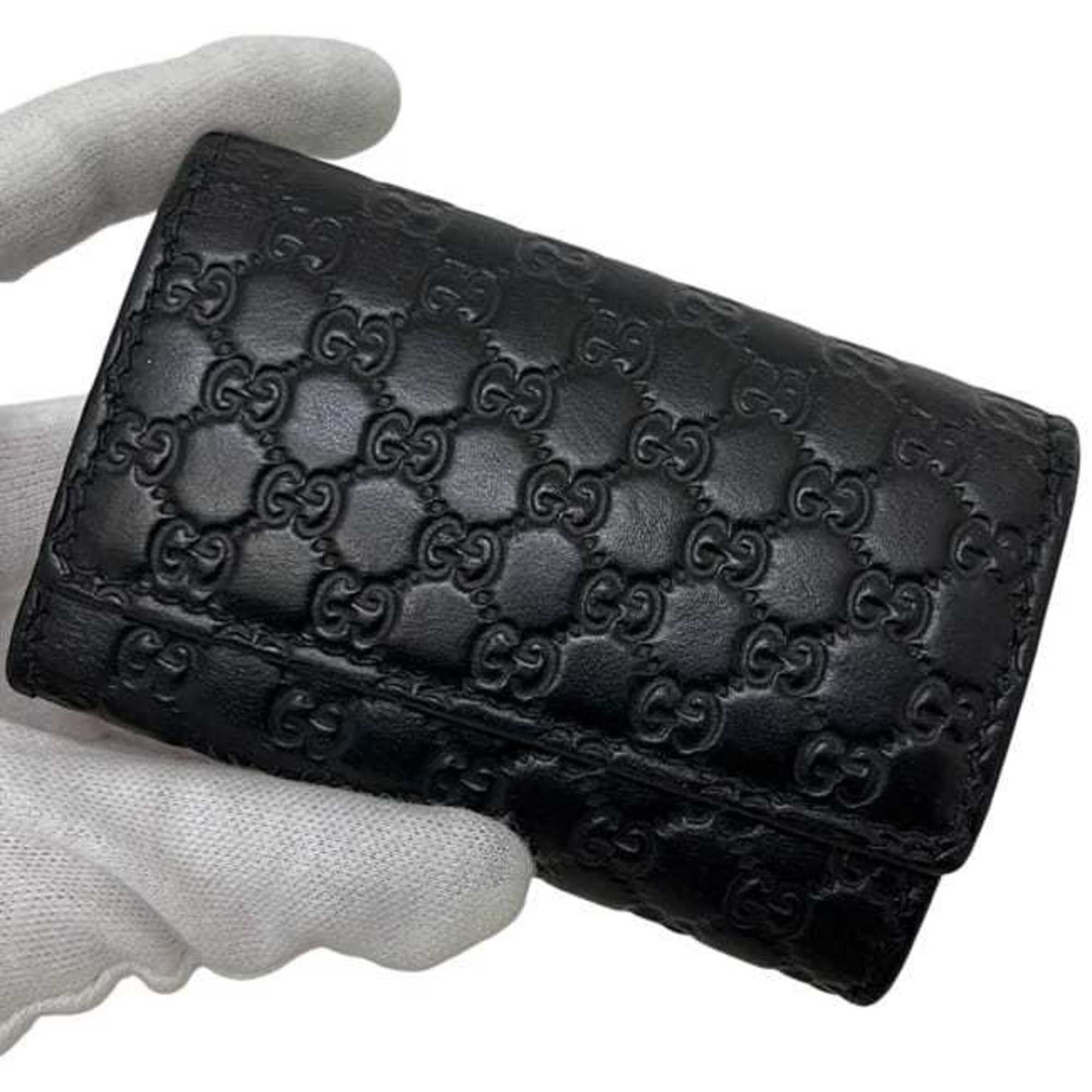 Gucci Gucci 6-ring key case ec-25040 Black Shimmer Line 150402 Leather 0416 GUCCI GG Embossed Key Holder for Men and Women Size ONE SIZE - 10 Thumbnail