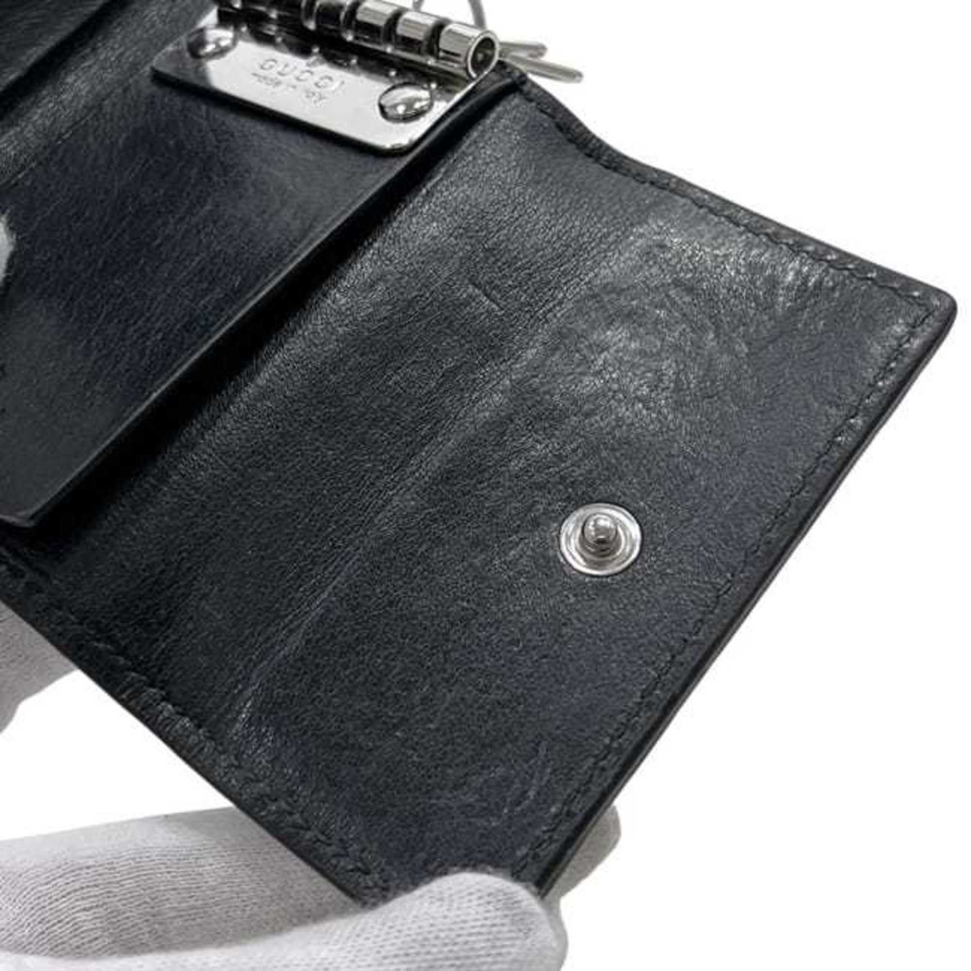 Gucci Gucci 6-ring key case ec-25040 Black Shimmer Line 150402 Leather 0416 GUCCI GG Embossed Key Holder for Men and Women Size ONE SIZE - 6 Thumbnail