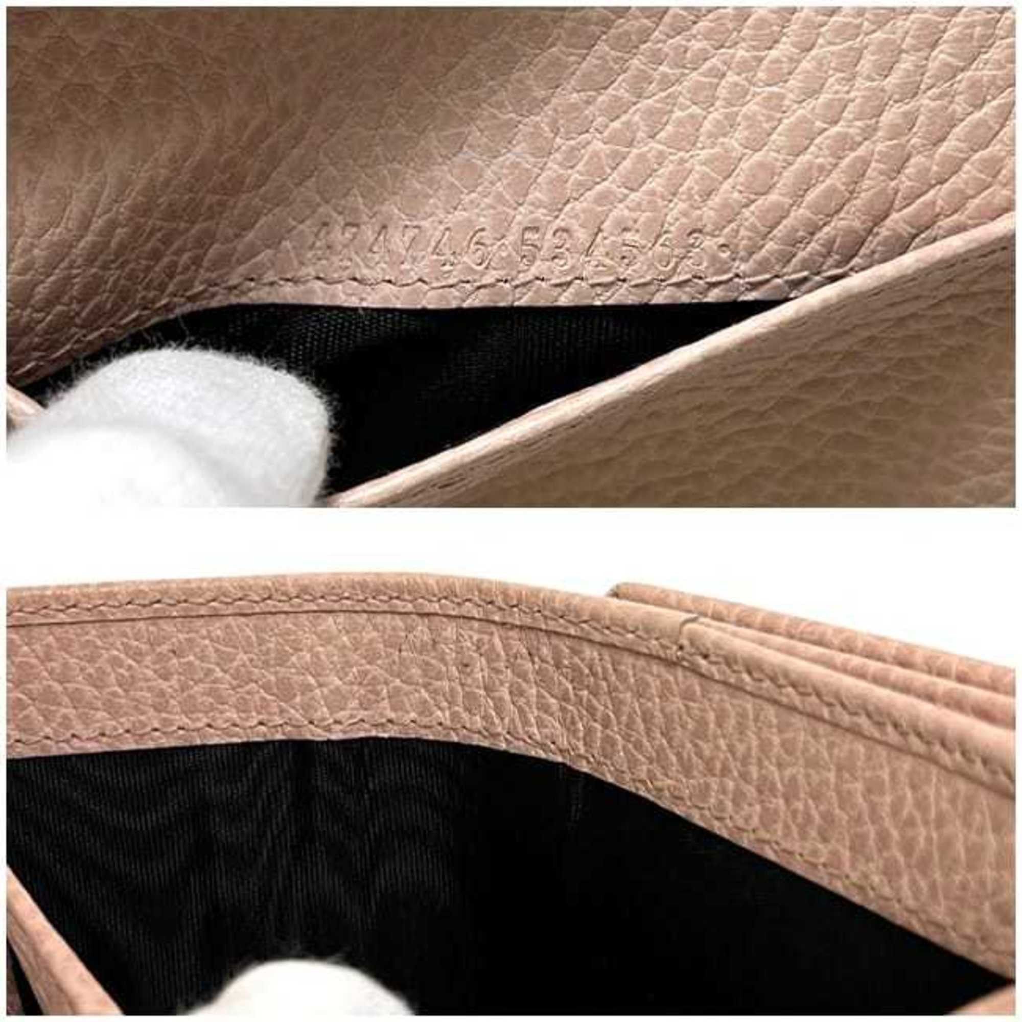 Gucci Gucci GG Marmont Tri-fold Wallet ec-25149 Pink Beige Leather 474746 534563 GUCCI Compact for Men and Women Size ONE SIZE - 6 Thumbnail