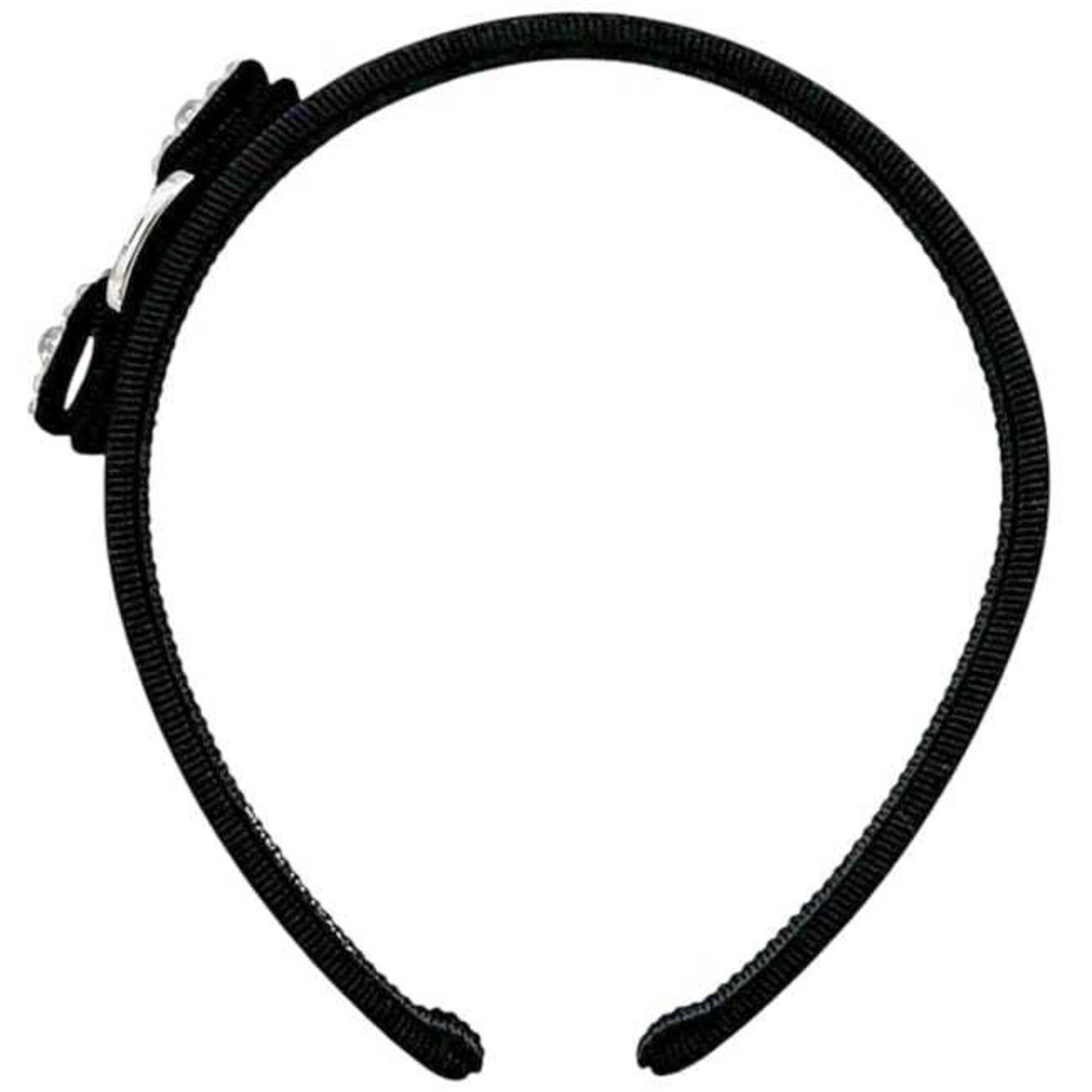 Salvatore Ferragamo Salvatore Ferragamo headband f-25147 in black Vara canvas with rhinestones. Also suitable for women's hair. Size ONE SIZE - 6 Thumbnail