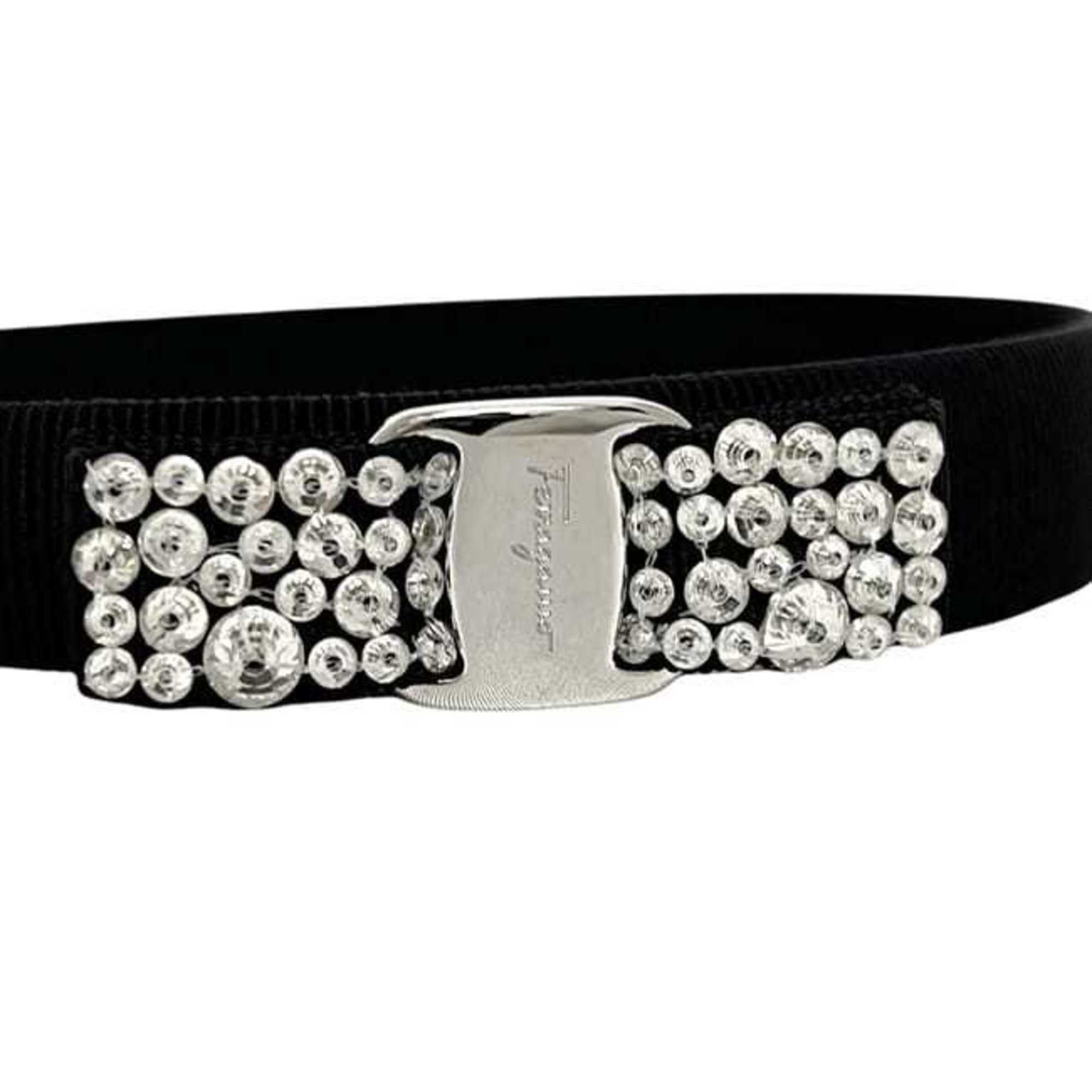 Salvatore Ferragamo Salvatore Ferragamo headband f-25147 in black Vara canvas with rhinestones. Also suitable for women's hair. Size ONE SIZE - 7 Thumbnail
