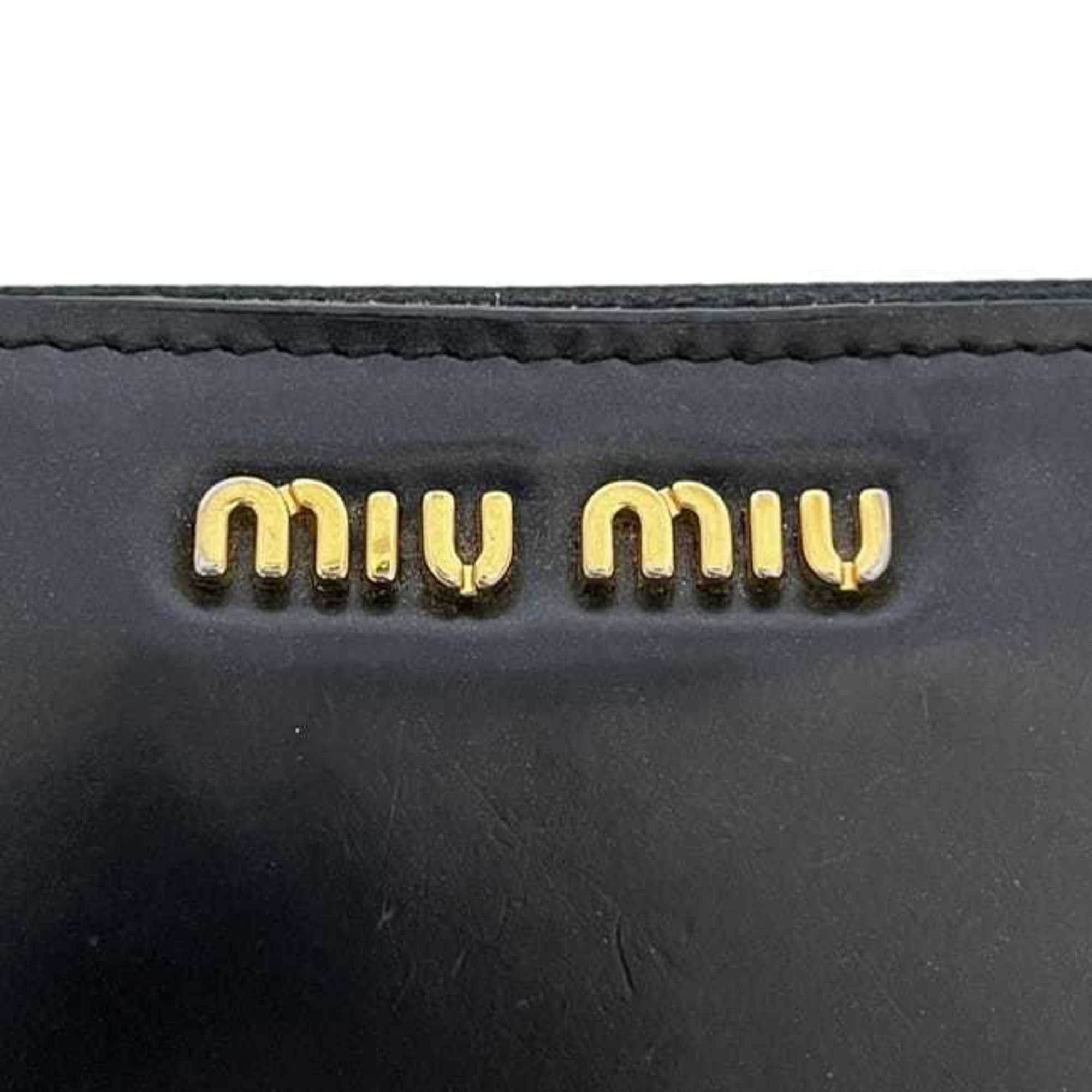Miu Miu Miu Miu Miu L-shaped long wallet ec-25067 black 5M1183 leather 12 calf men's women's Size ONE SIZE - 6 Thumbnail