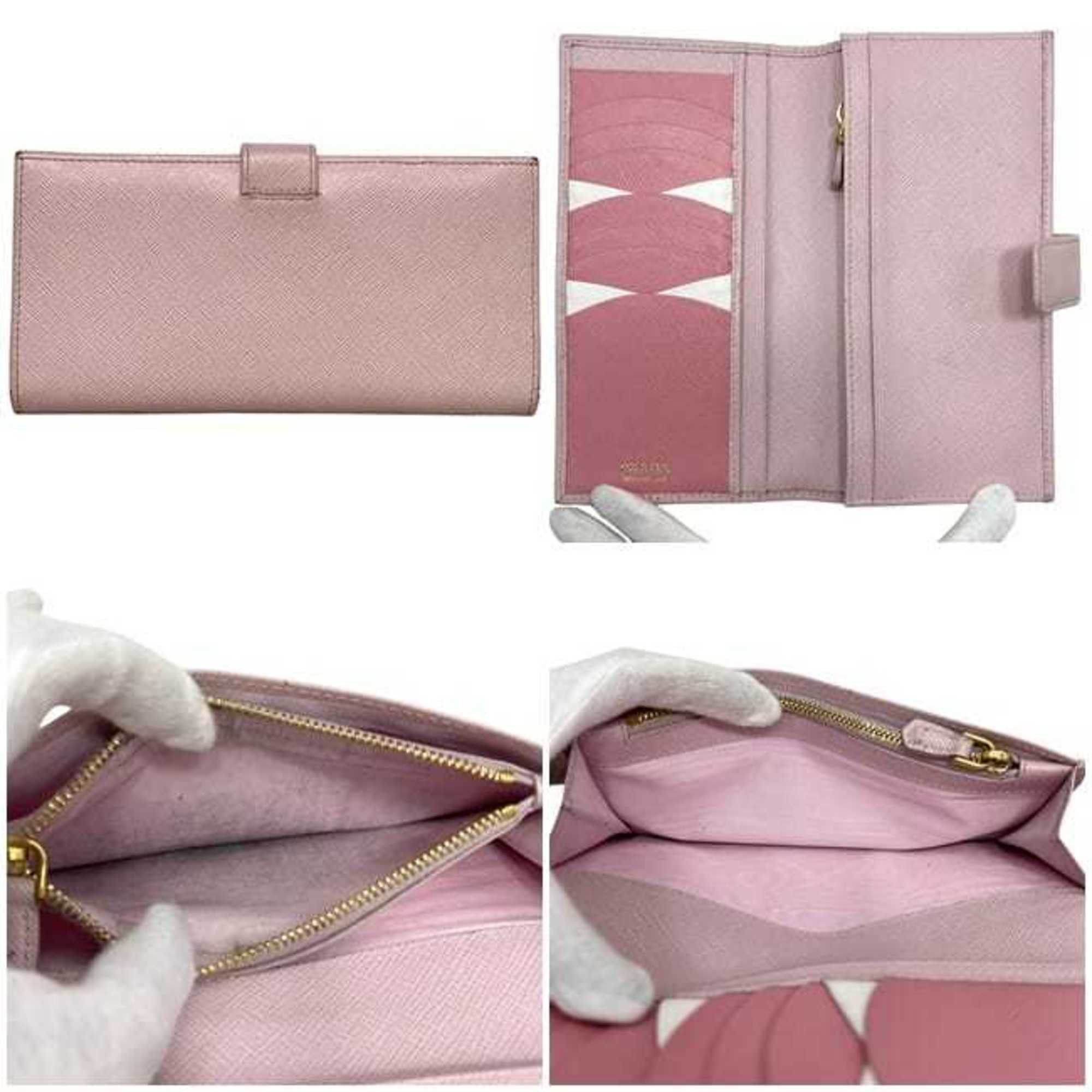 Prada Prada Women's Saffiano Leather Bifold Wallet f-25138 Pink 1MV025 30cm Size ONE SIZE - 3 Thumbnail