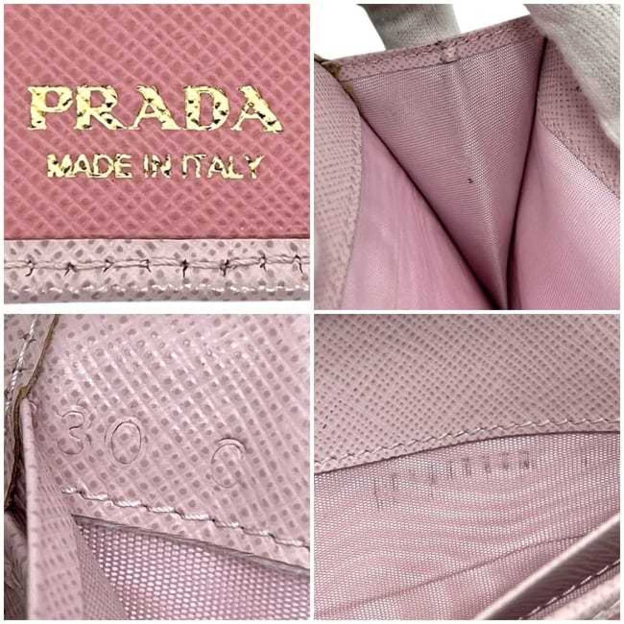 Prada Prada Women's Saffiano Leather Bifold Wallet f-25138 Pink 1MV025 30cm Size ONE SIZE - 4 Thumbnail