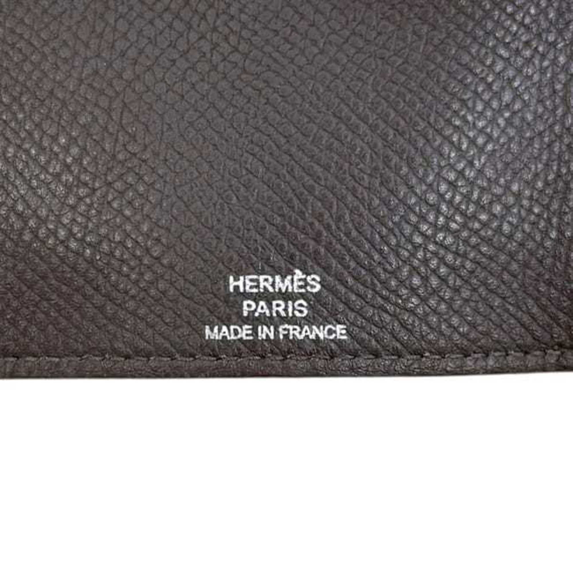 Hermes Hermès 4-ring key case f-25146, brown/dark brown Bearn leather, Epson, L stamp, made in 2008, HERMES holder, 4 hooks, flap, H, for men and women. Size ONE SIZE - 6 Thumbnail