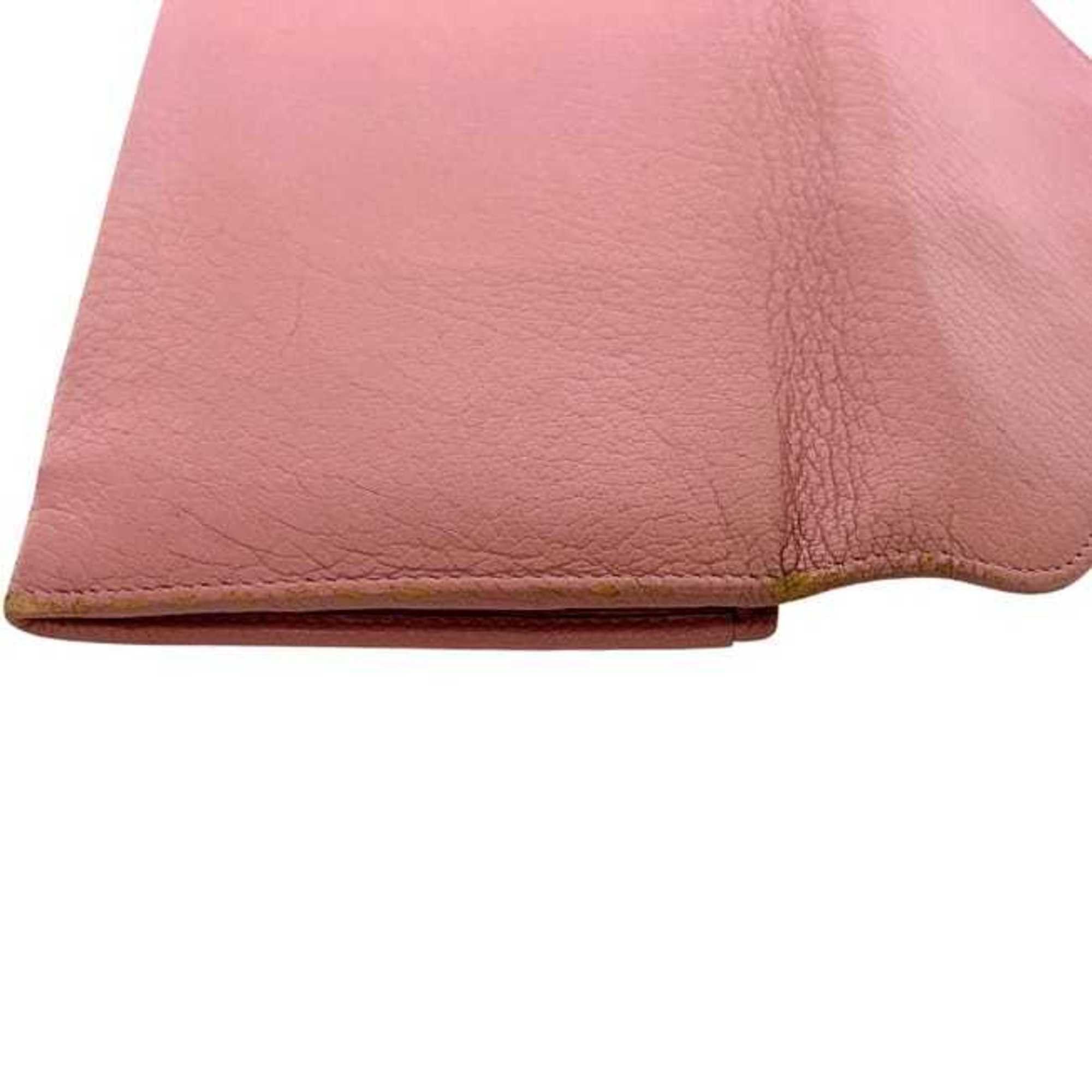 Miu Miu Miu Miu Miu bifold long wallet ec-25084 pink leather with letter print, one color Size ONE SIZE - 9 Thumbnail