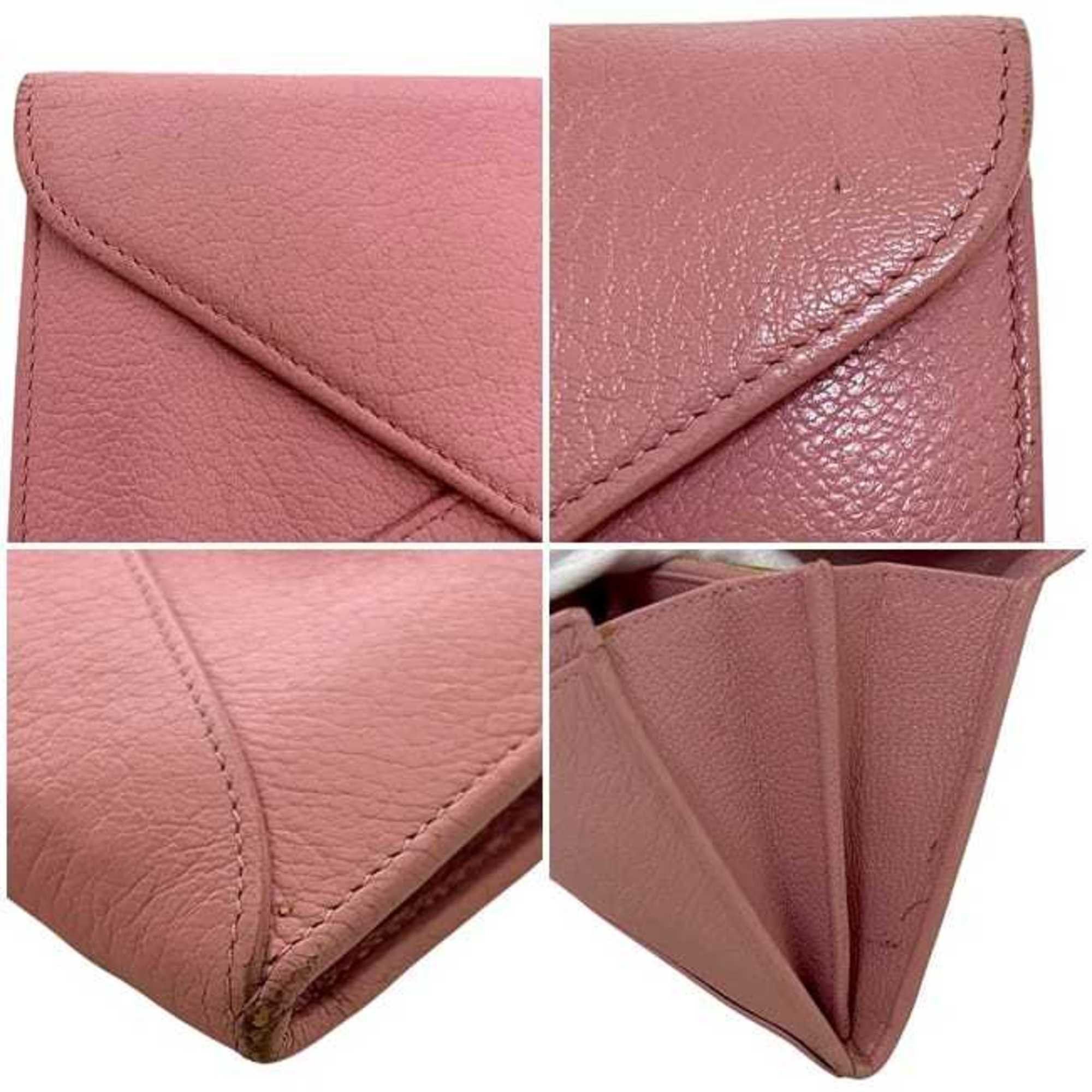 Miu Miu Miu Miu Miu bifold long wallet ec-25084 pink leather with letter print, one color Size ONE SIZE - 6 Thumbnail