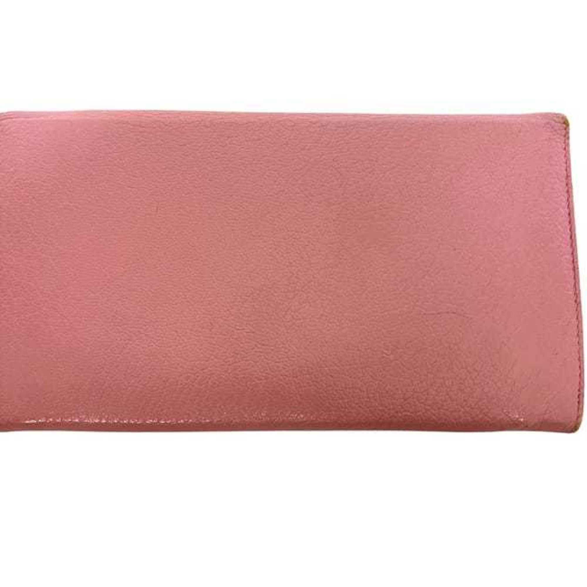 Miu Miu Miu Miu Miu bifold long wallet ec-25084 pink leather with letter print, one color Size ONE SIZE - 11 Thumbnail
