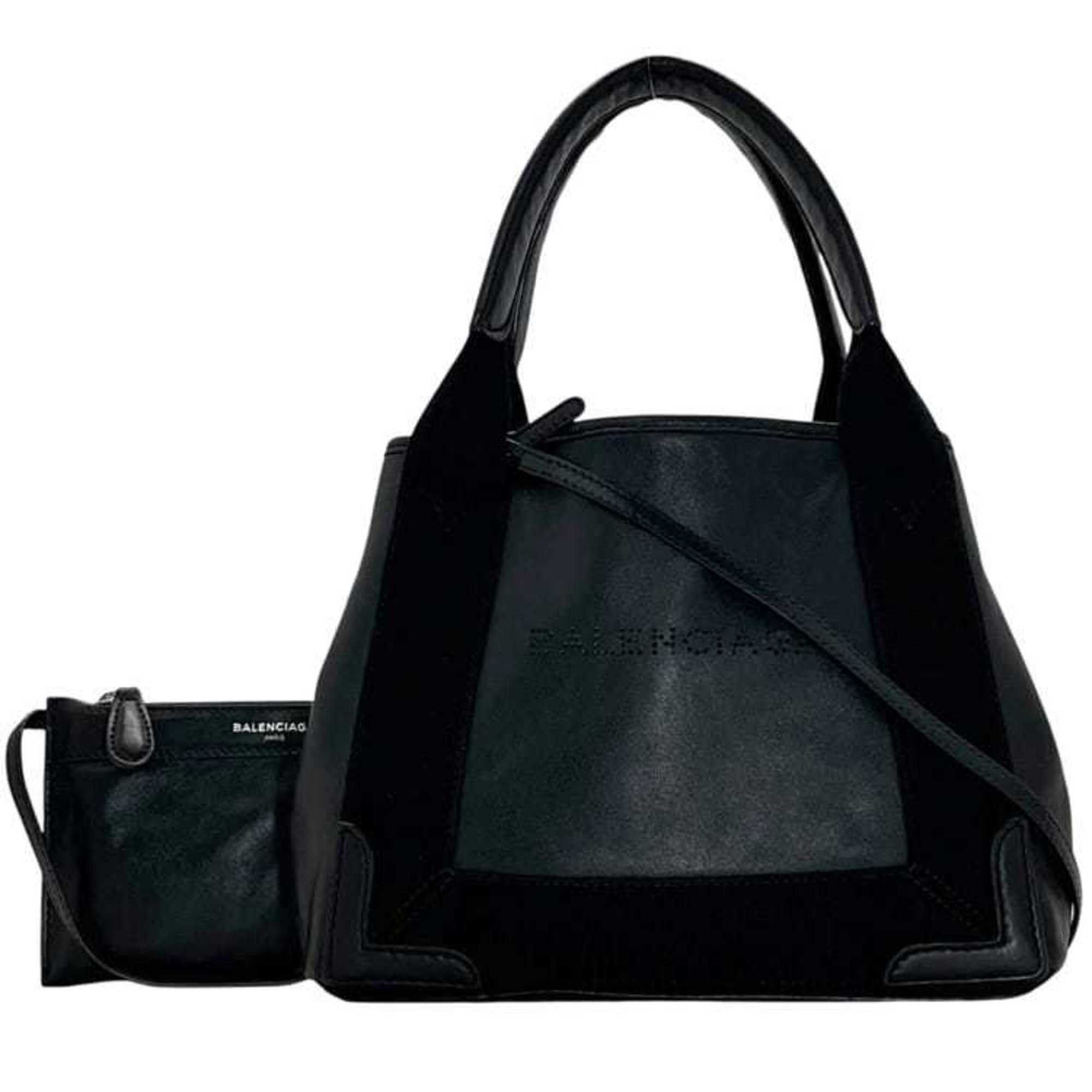 Balenciaga Balenciaga Navy Cabas XS Tote Bag f-25094 Black 390346 C 1000 538735 Leather BALENCIAGA 2-way Shoulder Handbag Crossbody Perforated Size ONE SIZE - 2 Thumbnail