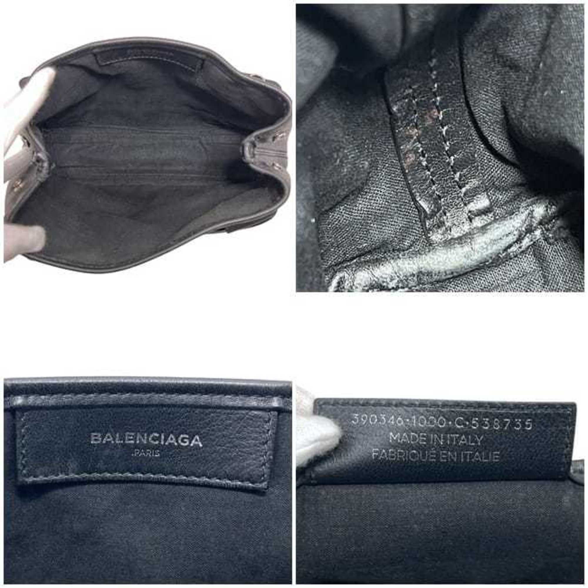 Balenciaga Balenciaga Navy Cabas XS Tote Bag f-25094 Black 390346 C 1000 538735 Leather BALENCIAGA 2-way Shoulder Handbag Crossbody Perforated Size ONE SIZE - 4 Thumbnail