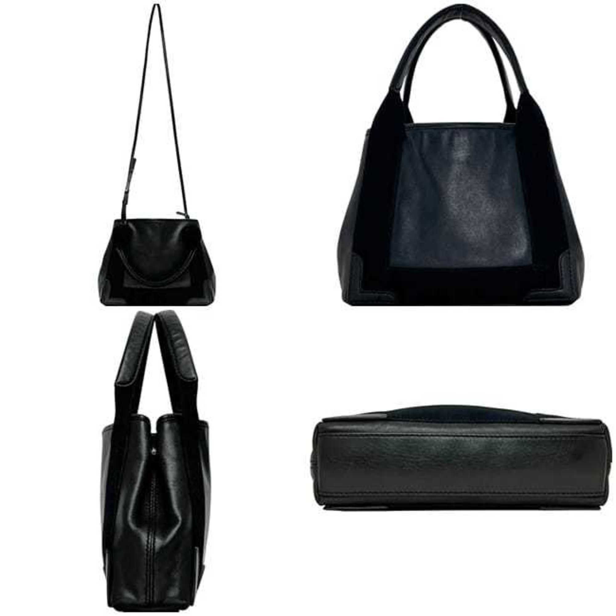 Balenciaga Balenciaga Navy Cabas XS Tote Bag f-25094 Black 390346 C 1000 538735 Leather BALENCIAGA 2-way Shoulder Handbag Crossbody Perforated Size ONE SIZE - 3 Thumbnail