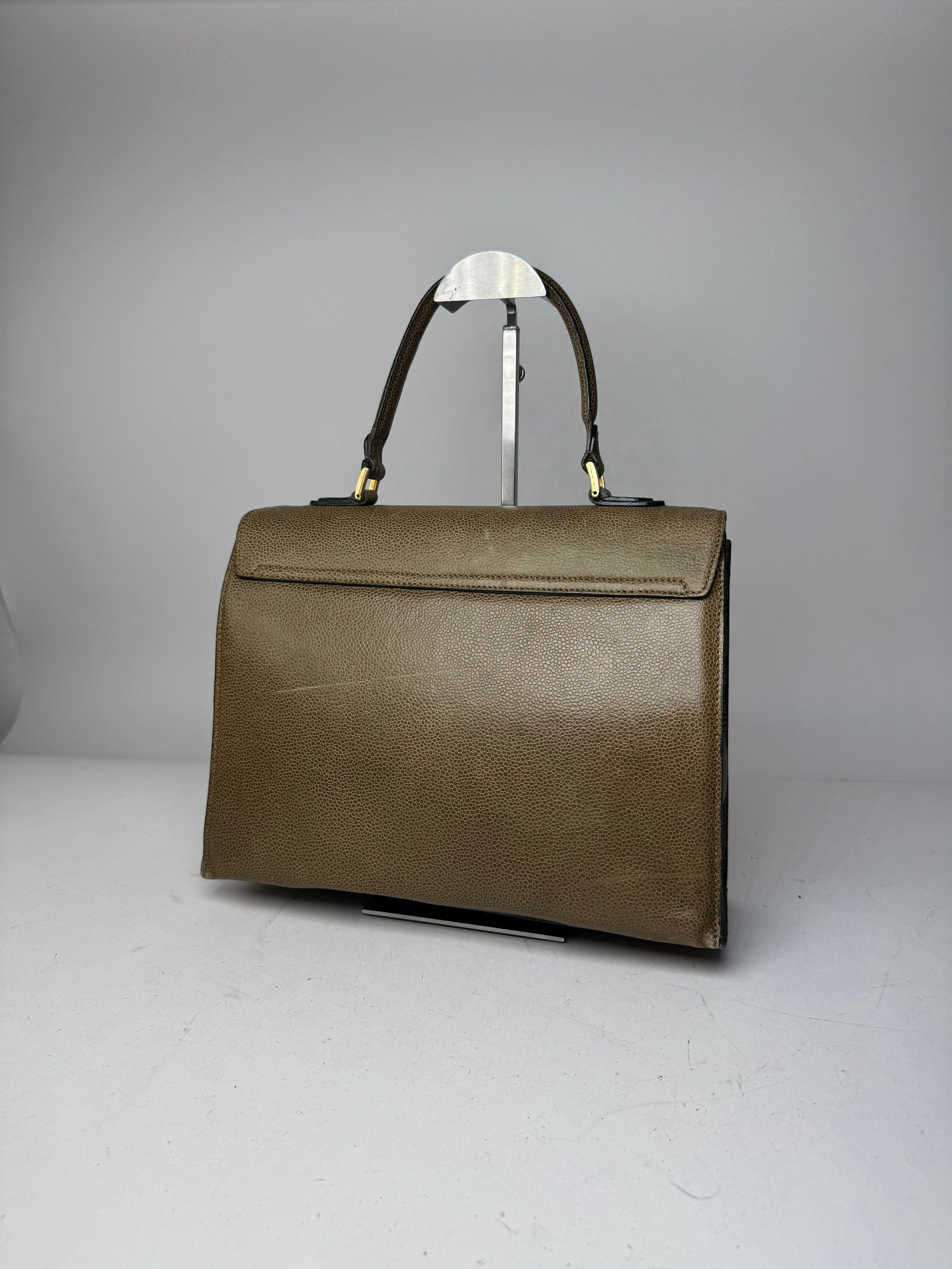 Fendi Vintage Leather Scorpion Handbag Khaki Size ONE SIZE - 13 Thumbnail