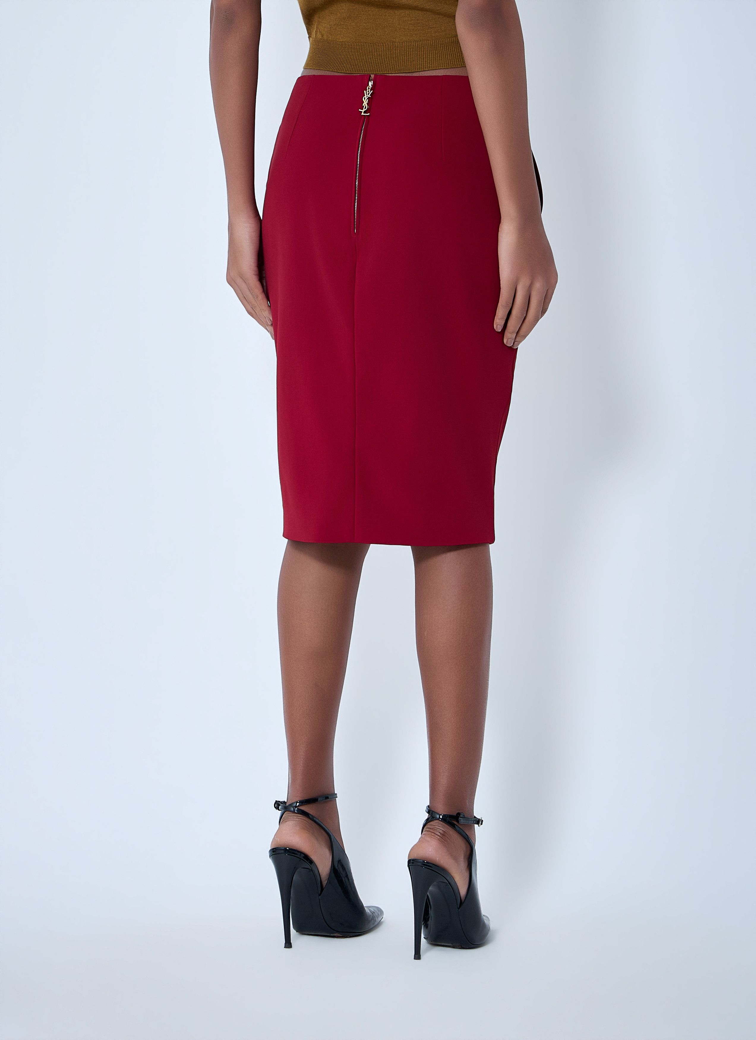 Saint Laurent Paris Pencil Skirt In Smooth Weave Size 27" / US 4 / IT 40 - 4 Thumbnail